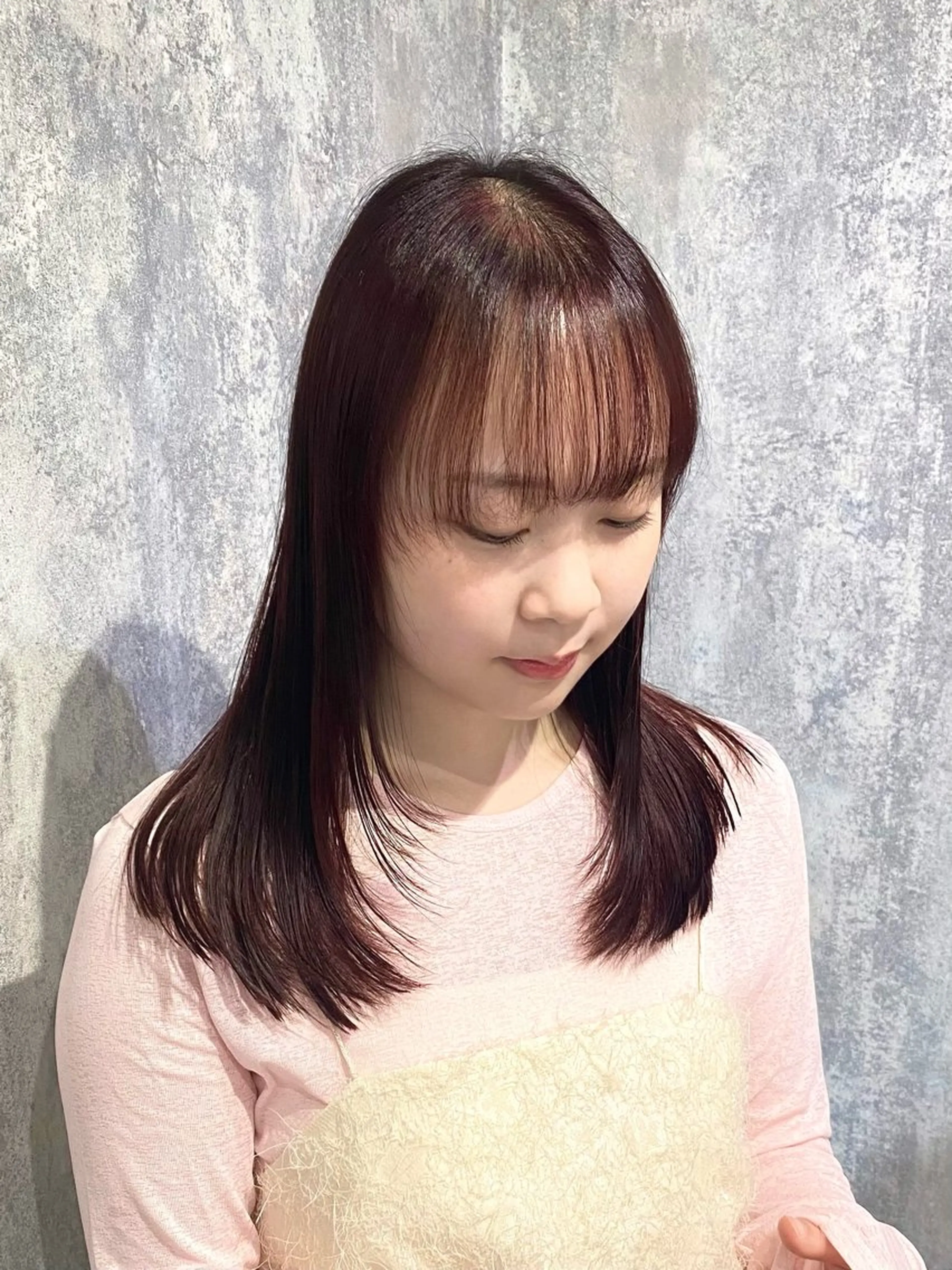 ロング カラー 透明感カラー カット ヘアカラー トリートメント shiori/透明感 /顔周り/髪質改善のヘアスタイル