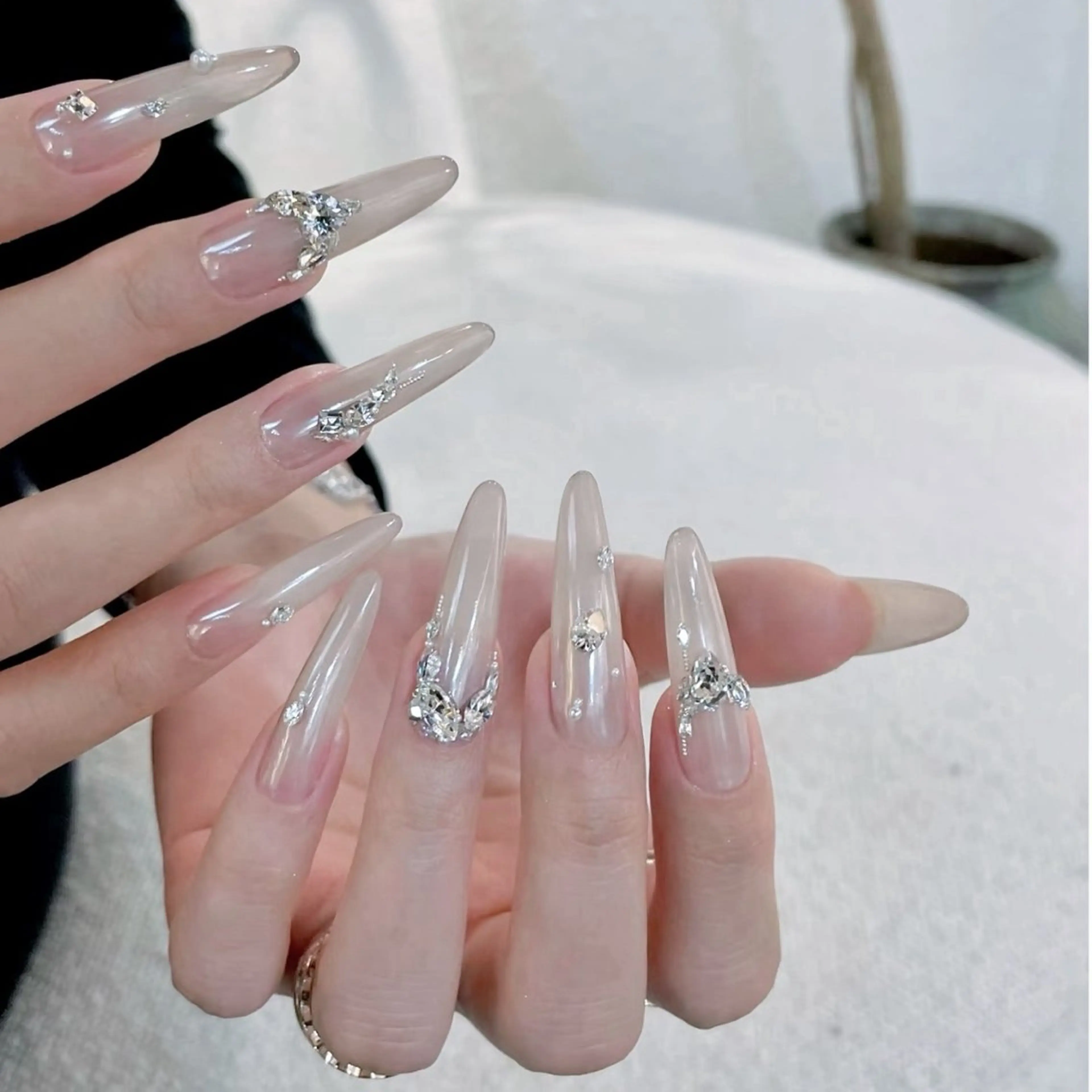 ネイル 長さ出し ジェルネイル 韓国ネイル マグネットネイル 持ち込み Egao Nail錦糸町店のネイルデザイン