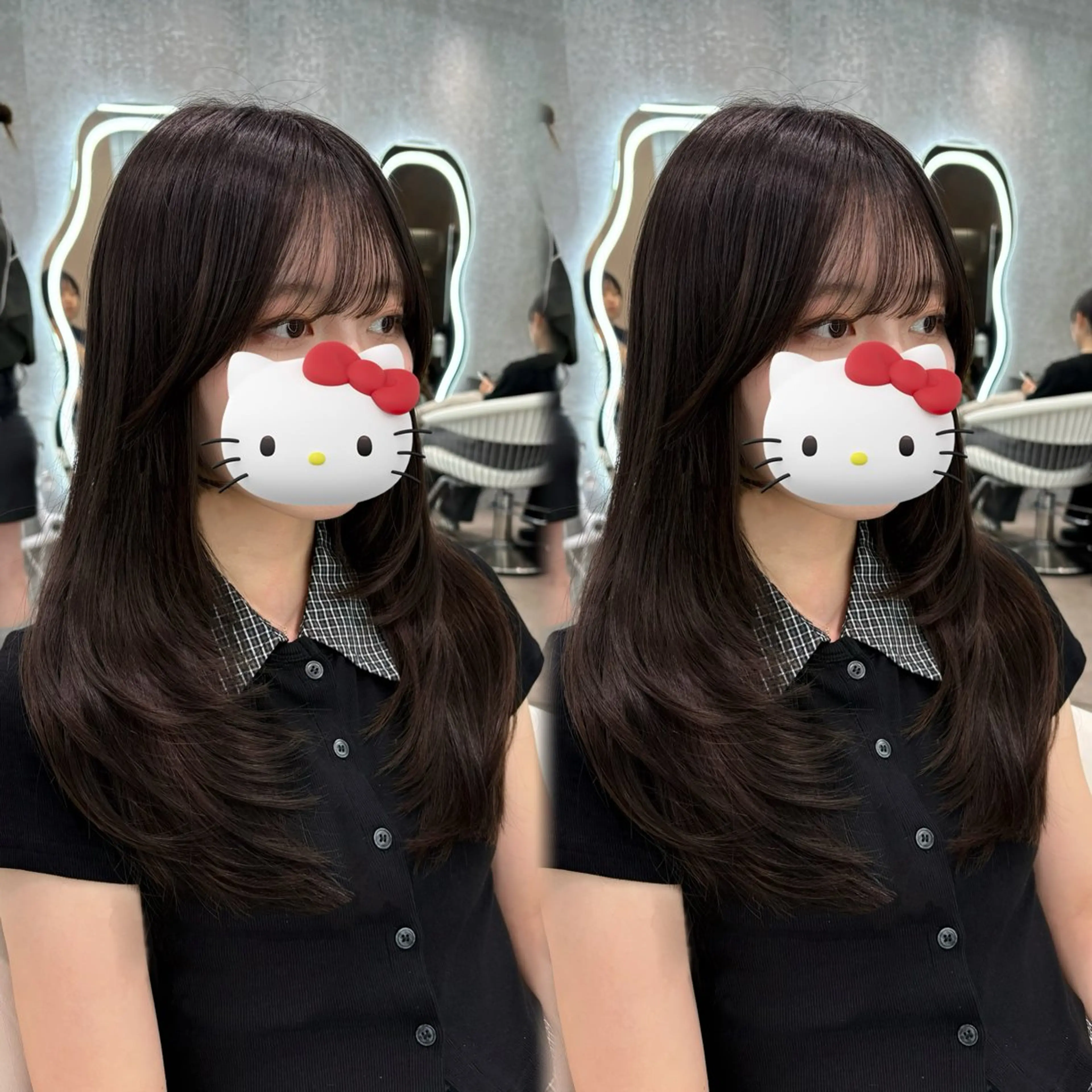 ロング ヘアアレンジ アッシュ ボブ くびれヘア 顔まわりレイヤー 顔周りカット カット トリートメント ヘアセット 大宮‎🩵縮毛矯正 レイヤー　佐藤和のヘアスタイル