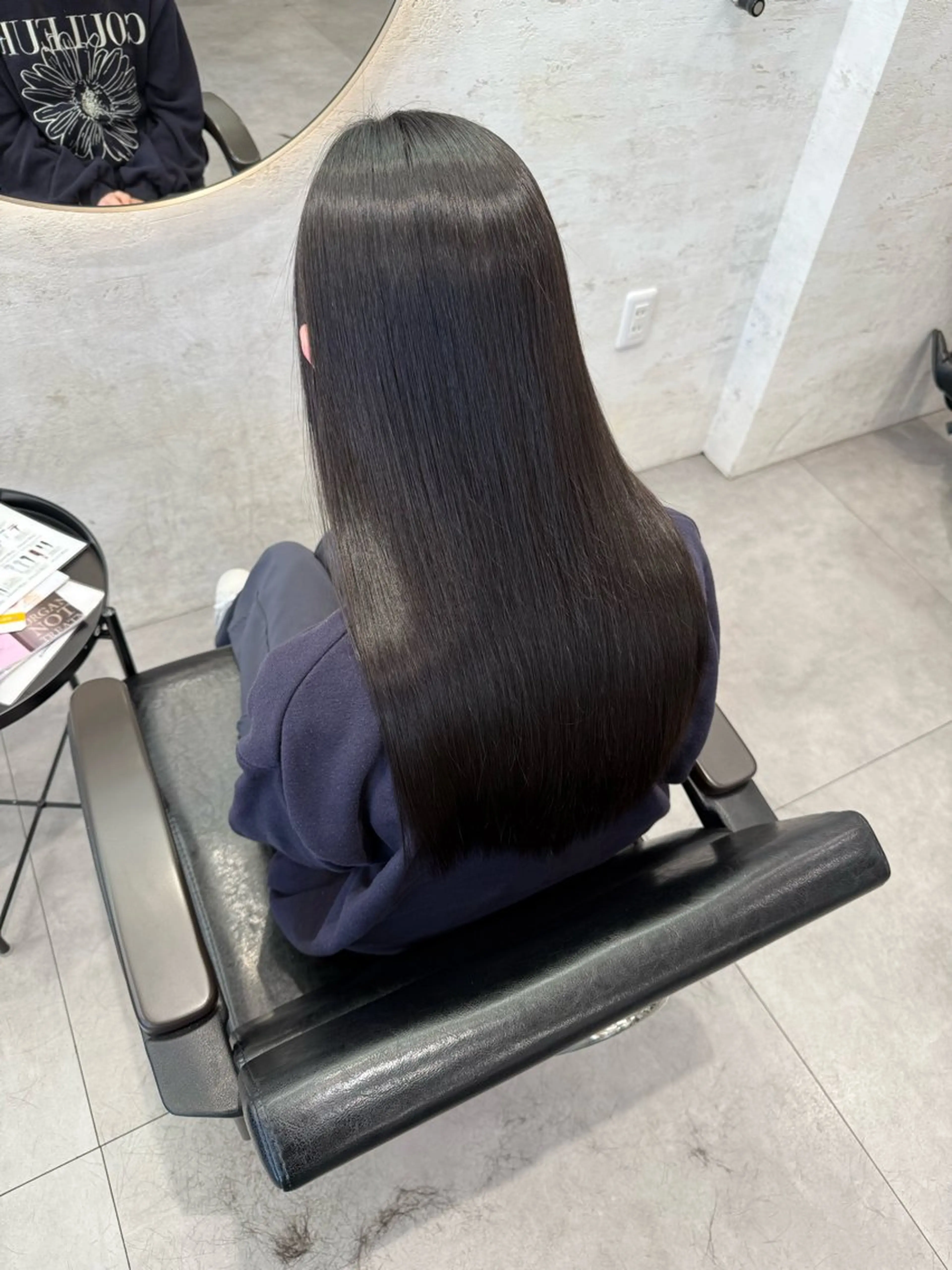 ロング カット 縮毛矯正 柴田樹/大人可愛い 艶髪カラー/髪質改善のヘアスタイル