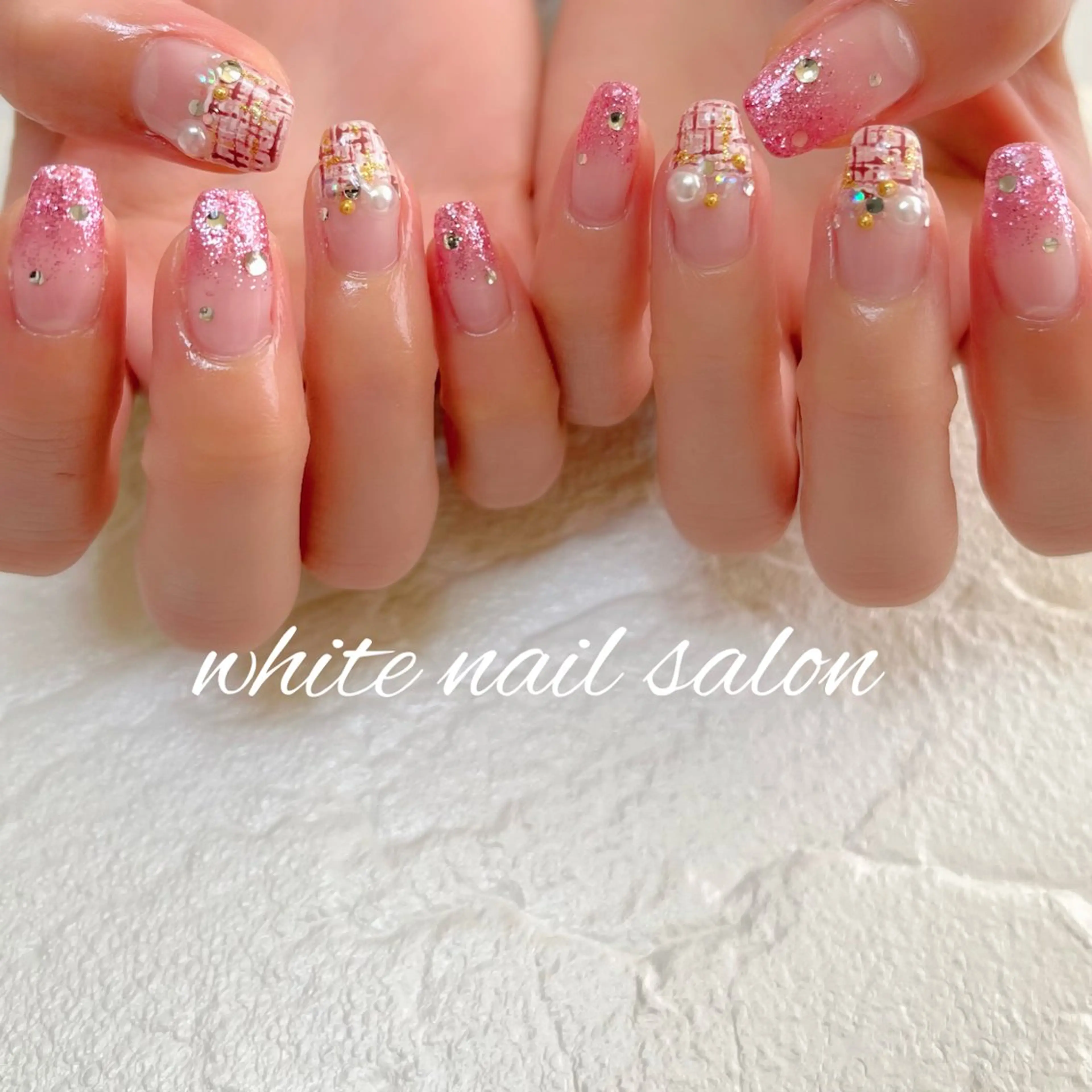 ネイル ラメ(グリッター) 持ち込み ハンドネイル white nail salonのネイルデザイン