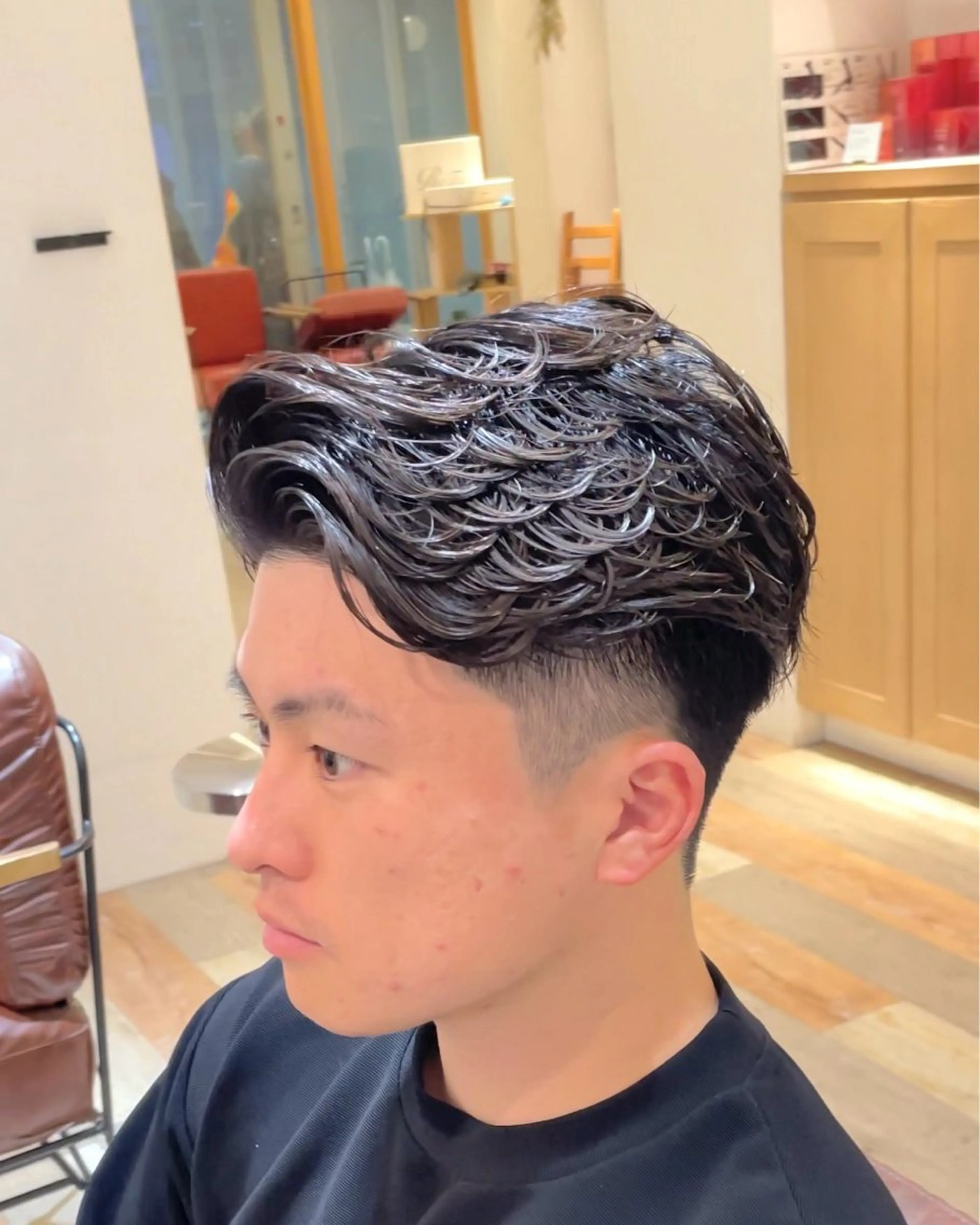 パーマ メンズ 漢眉毛/メンズパーマ /メッシュ/ヒロヤのヘアスタイル