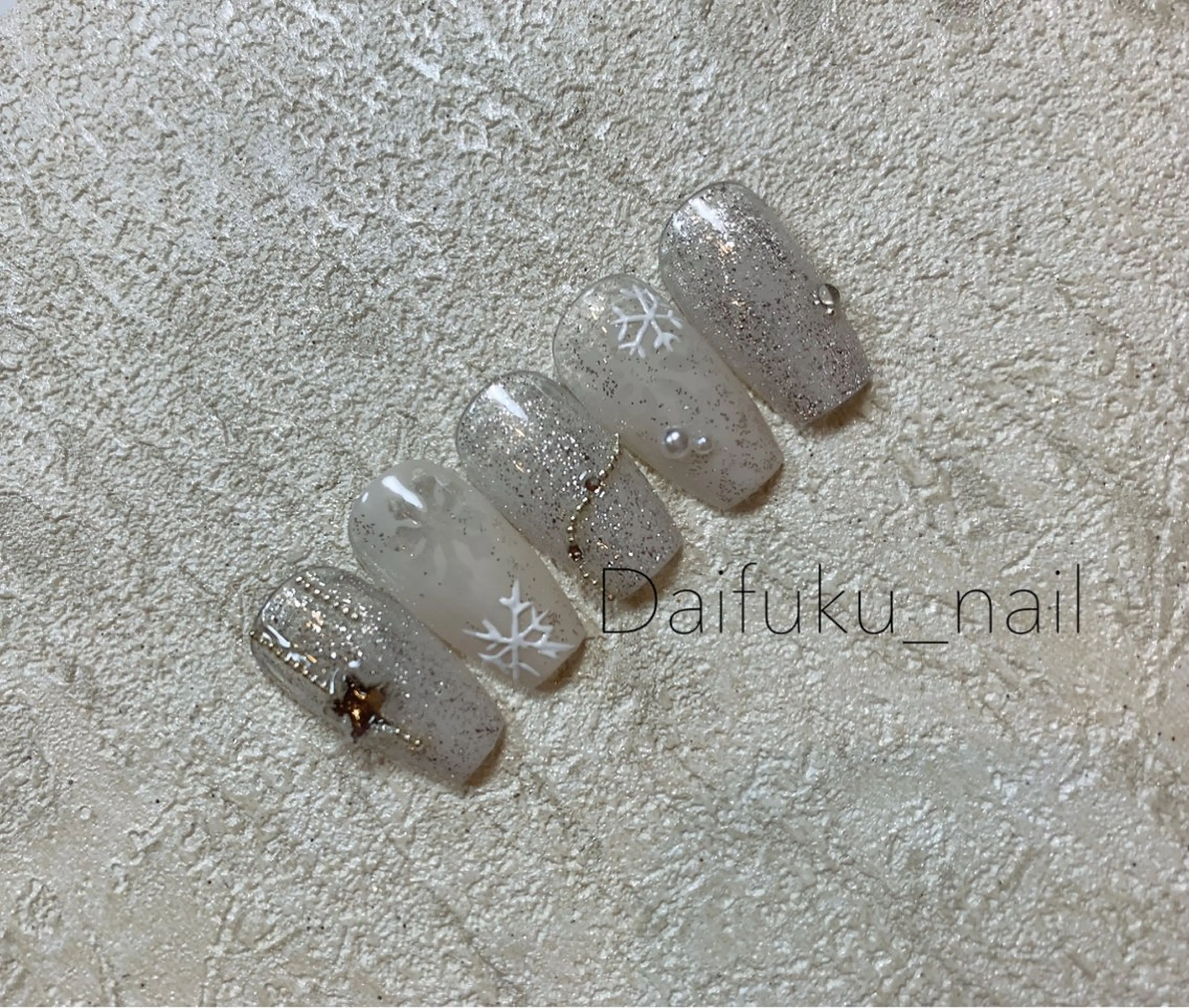 ミディアム クリスマス Daifuku nailsのネイルデザイン