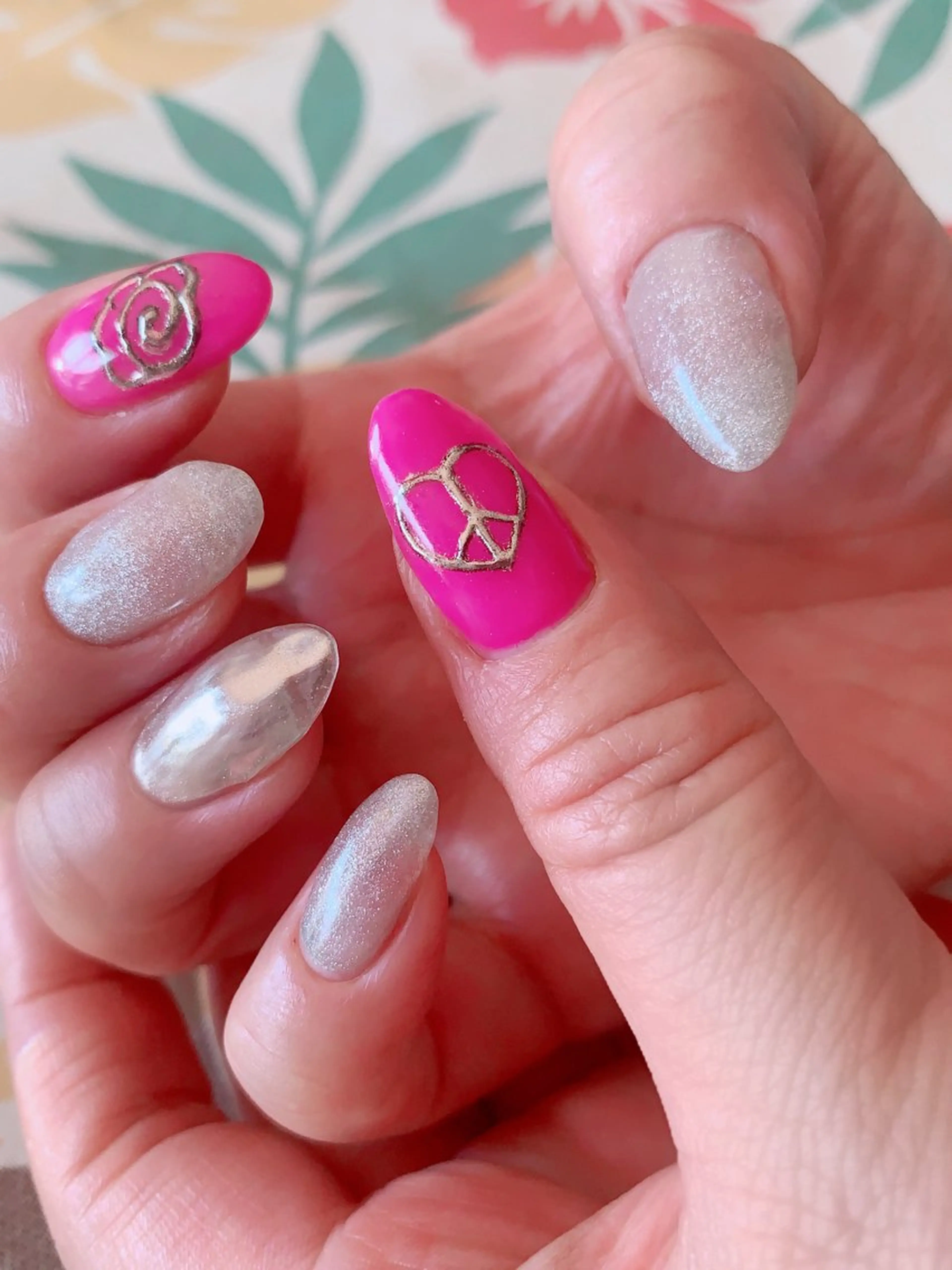 ☆手書きアートコース左右各1本※予約時にデザインをお知らせください／カラー 2色までOK/ジェルオフ込みの写真