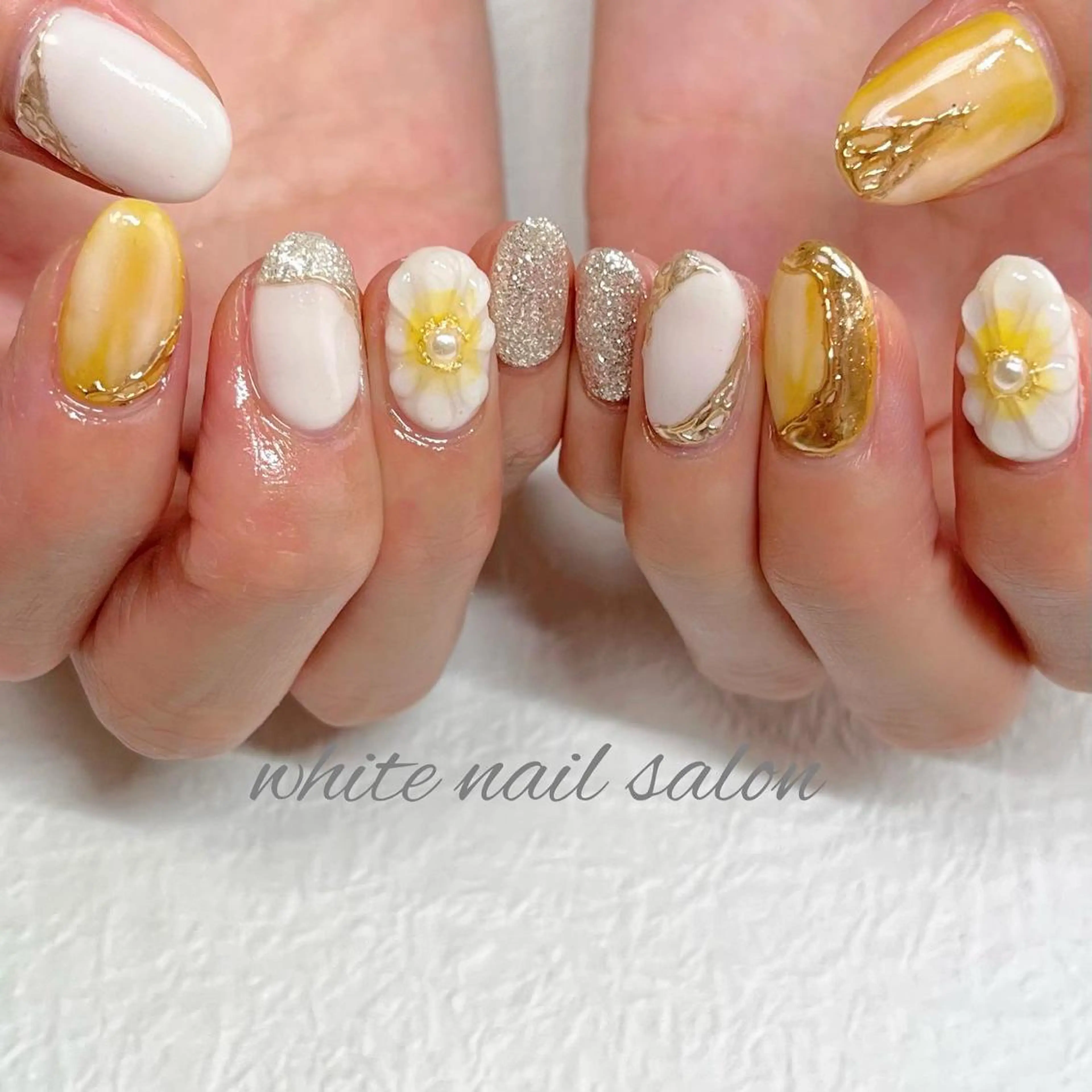 ネイル フットネイル ジェルネイル ハードジェル ラメ(グリッター) 持ち込み ハンドネイル white nail salonのネイルデザイン