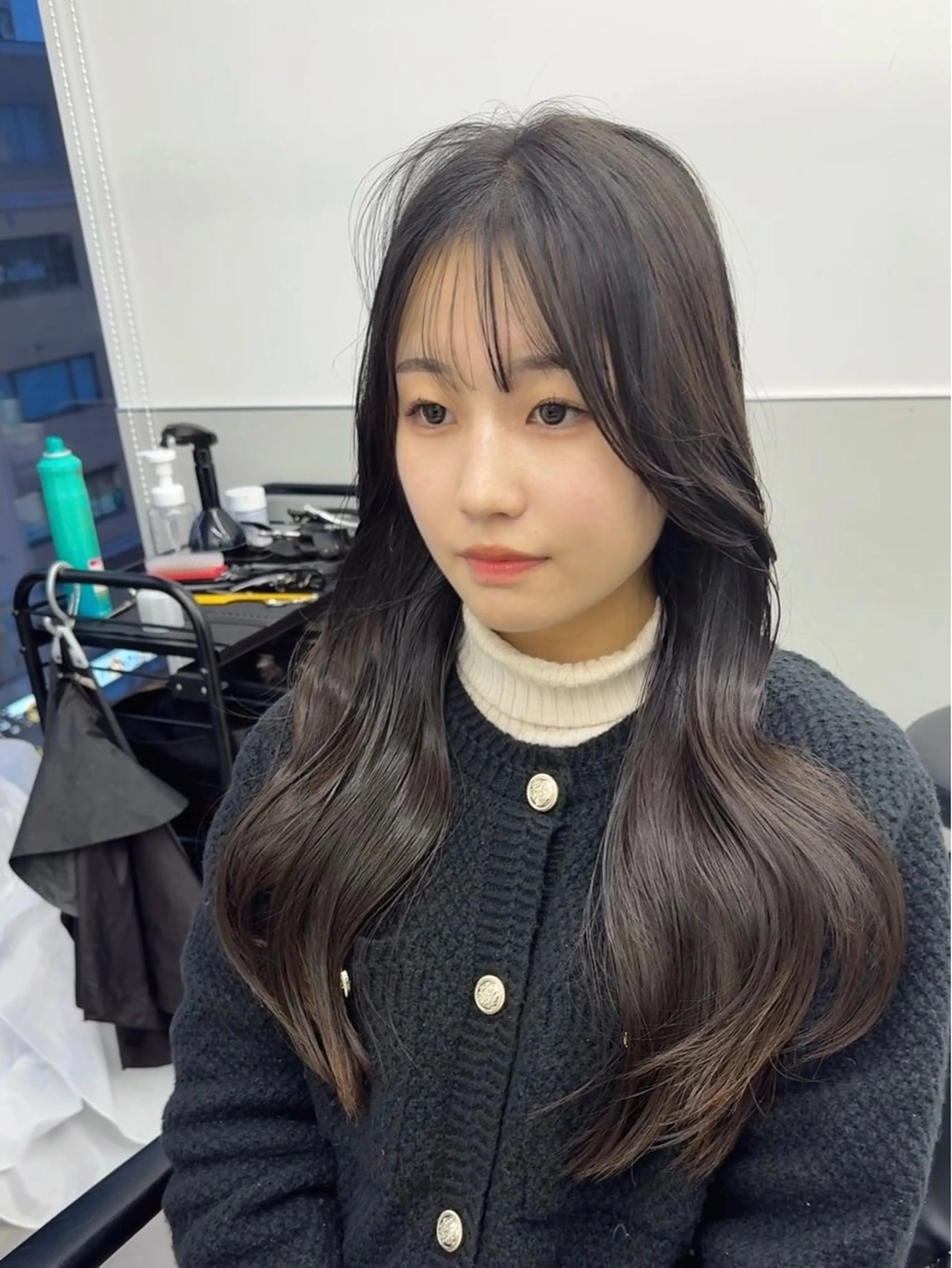 ロング 韓国風ヘア レイヤーカット トリートメント ワンホンヘア カット 縮毛矯正 トリートメント 韓国ヘア🇰🇷 スズキのヘアスタイル