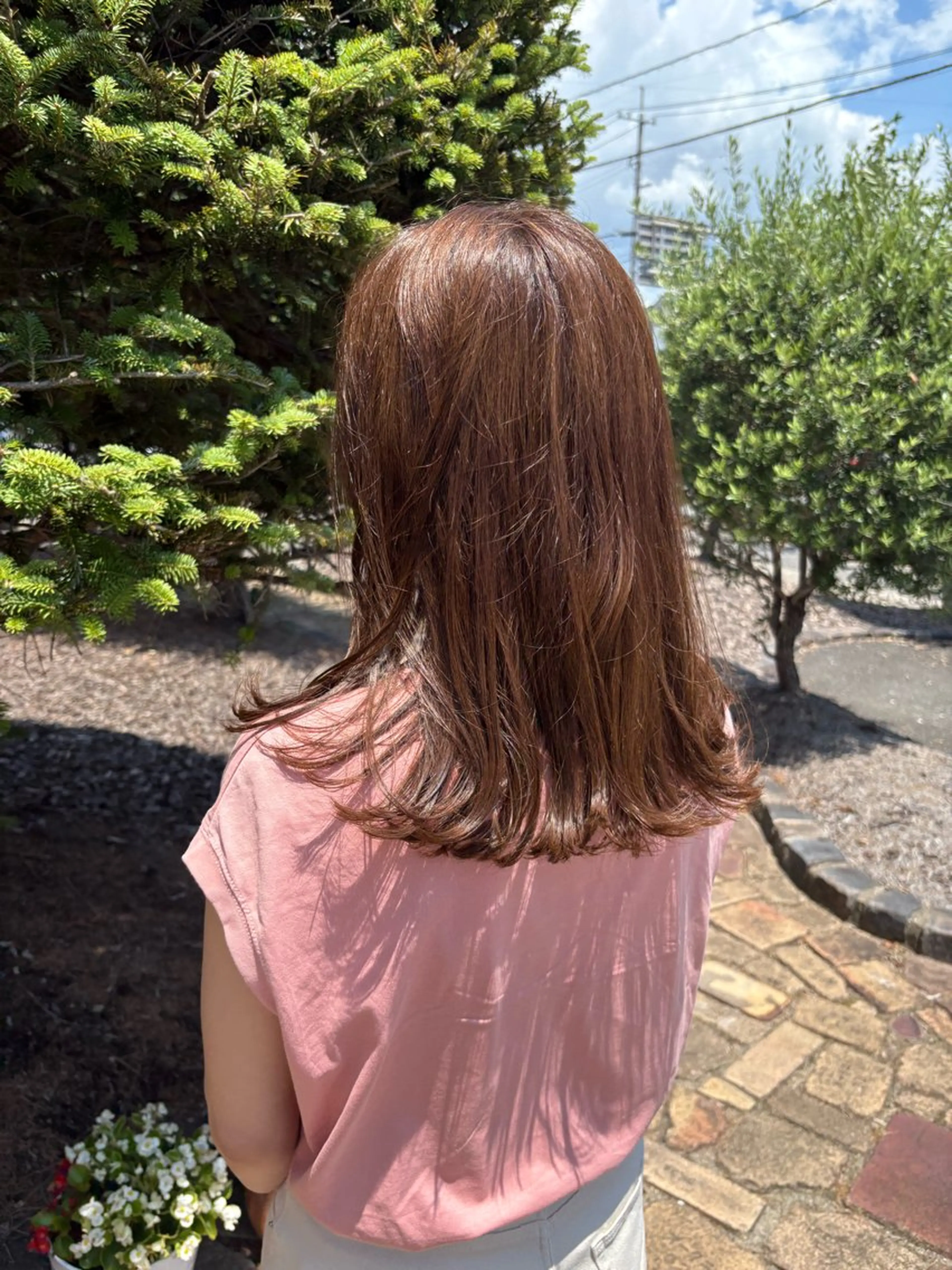 セミロング カラー ヘアカラー Flat /rina🧸のヘアスタイル