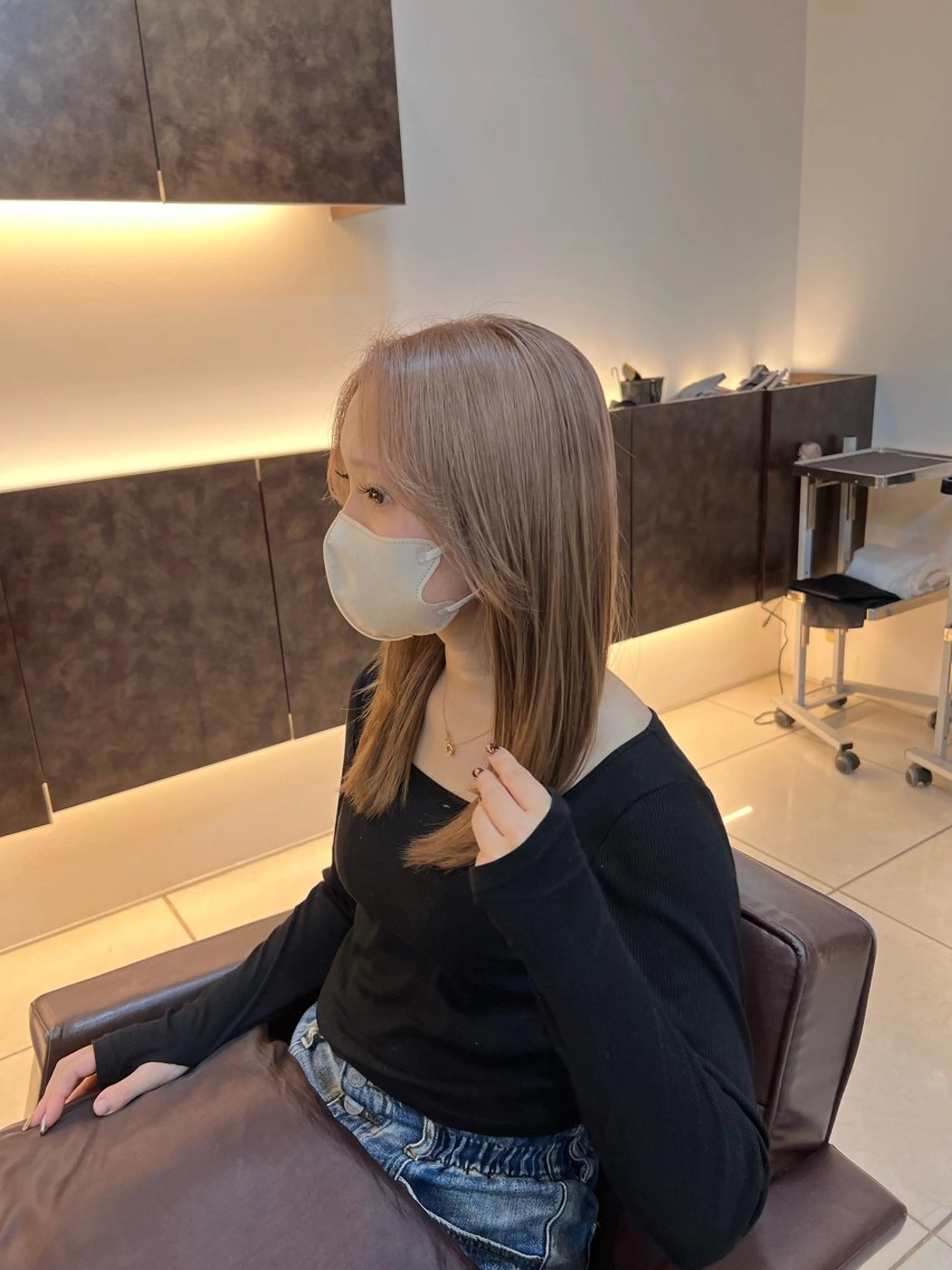 ミディアム カラー 草薙メンズ縮毛矯正 💫緒方美柚のヘアスタイル