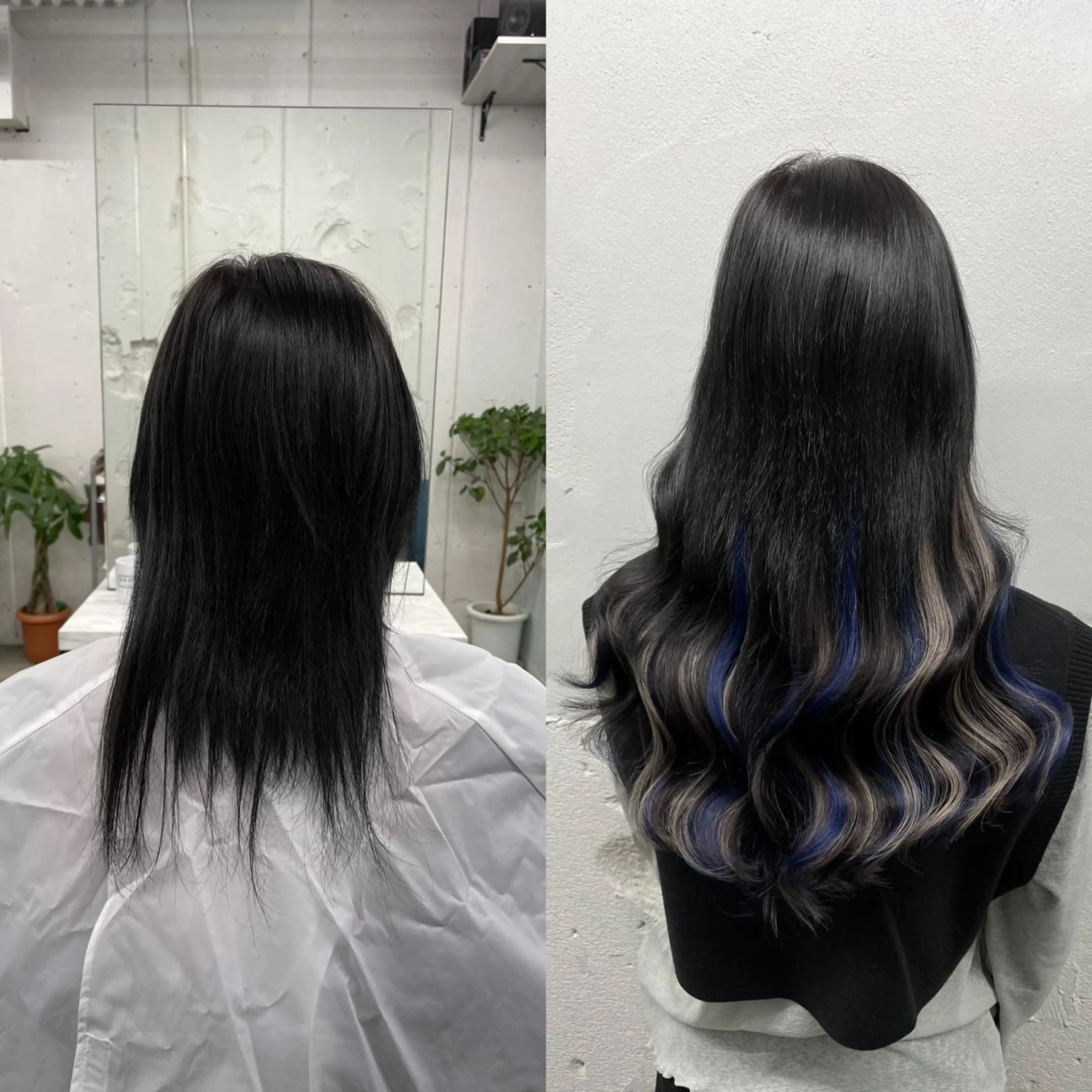 ロング カラー シールエクステ バレイヤージュ ミストバング ダブルカラー  フェイスフレーミング ヘアカラー エクステ 🧡艶髪ちゅるん髪 🫧🧡YUKI❄️のヘアスタイル