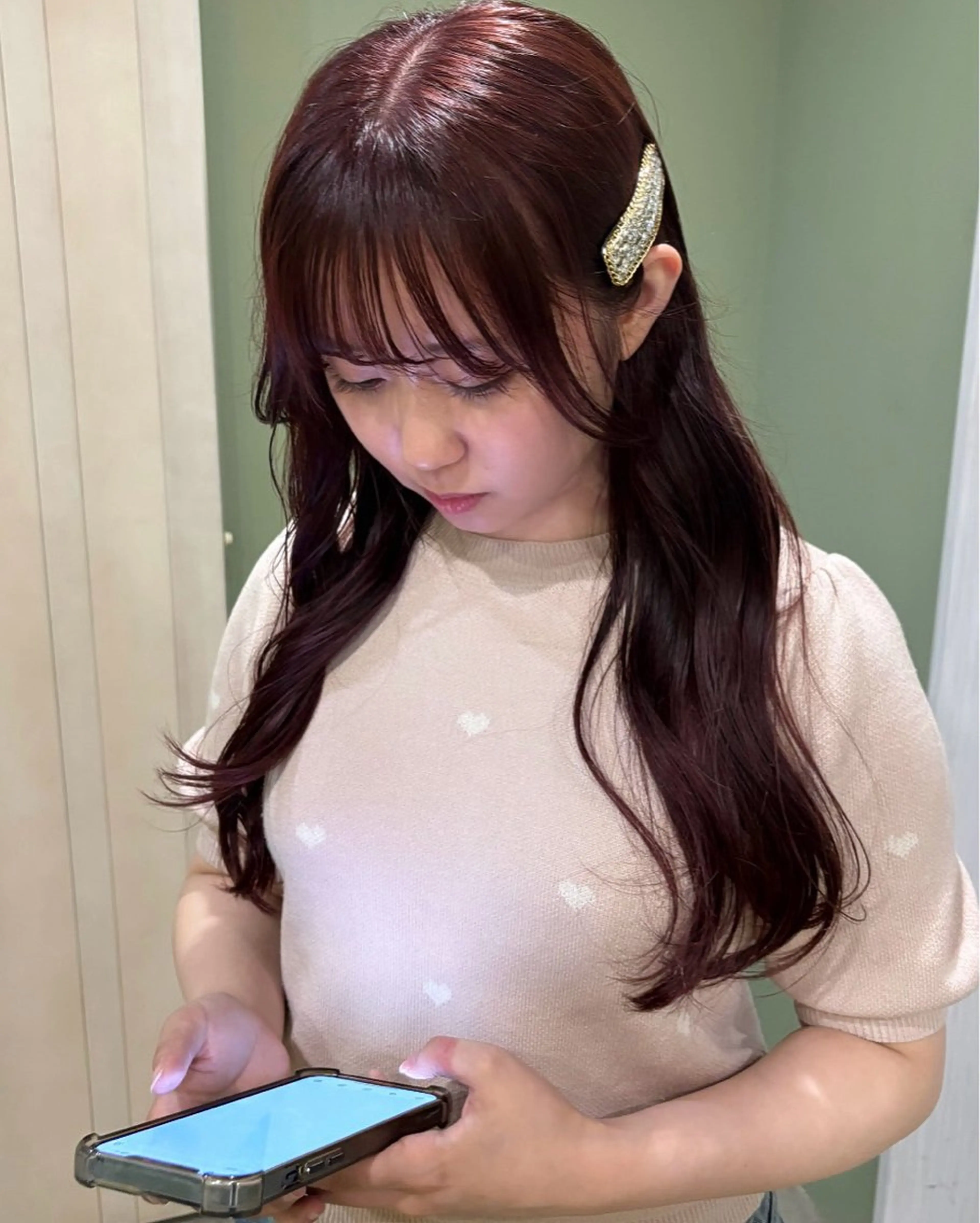 ミディアム レイヤー/韓国縮毛 矯正/nanokaのヘアスタイル