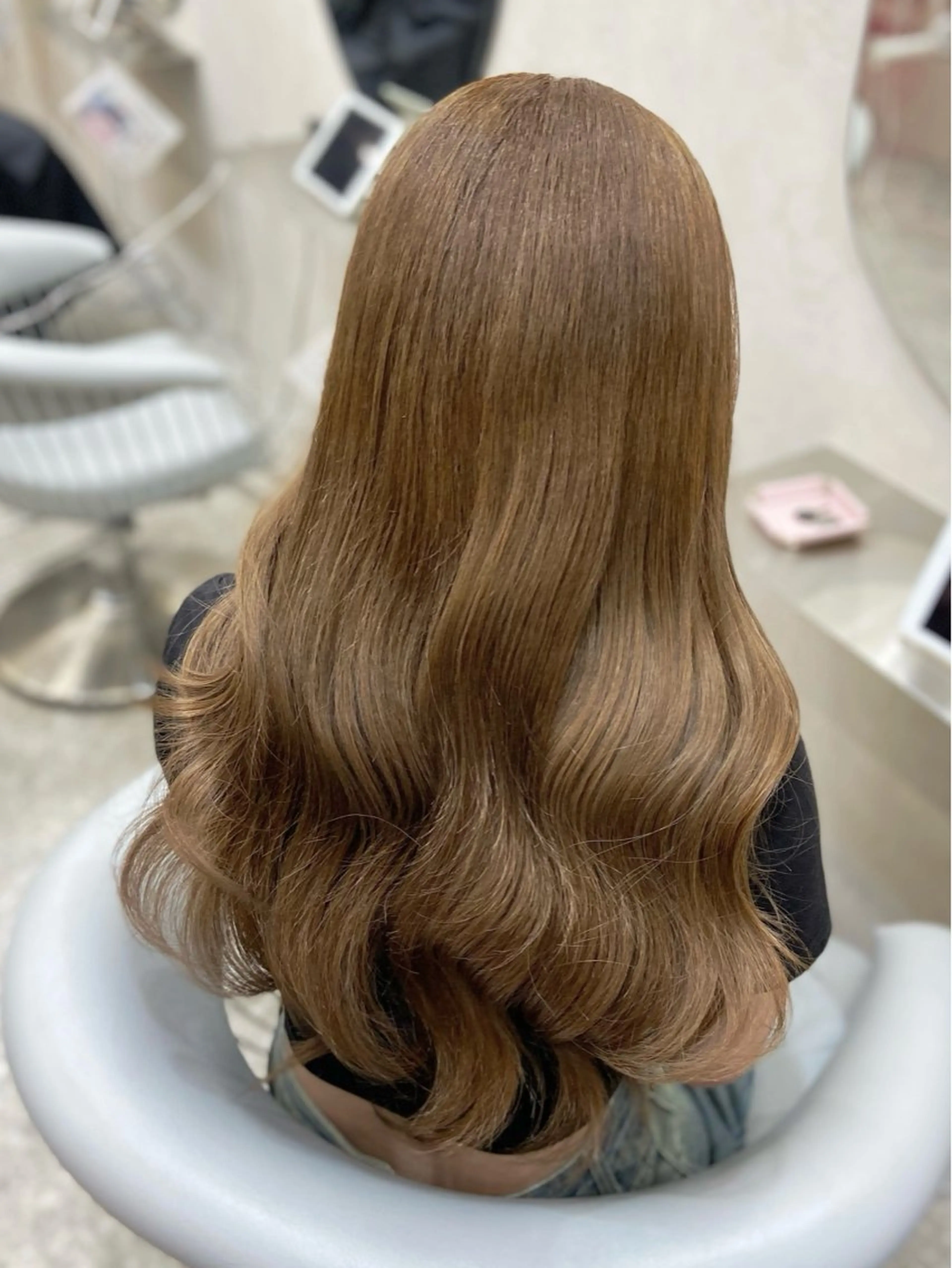 ロング カラー ベージュカラー ブリーチ ケアブリーチ ダブルカラー ヘーゼル ヘアカラー トリートメント 新宿/韓国ヘア 中明度カラー/かやのヘアスタイル