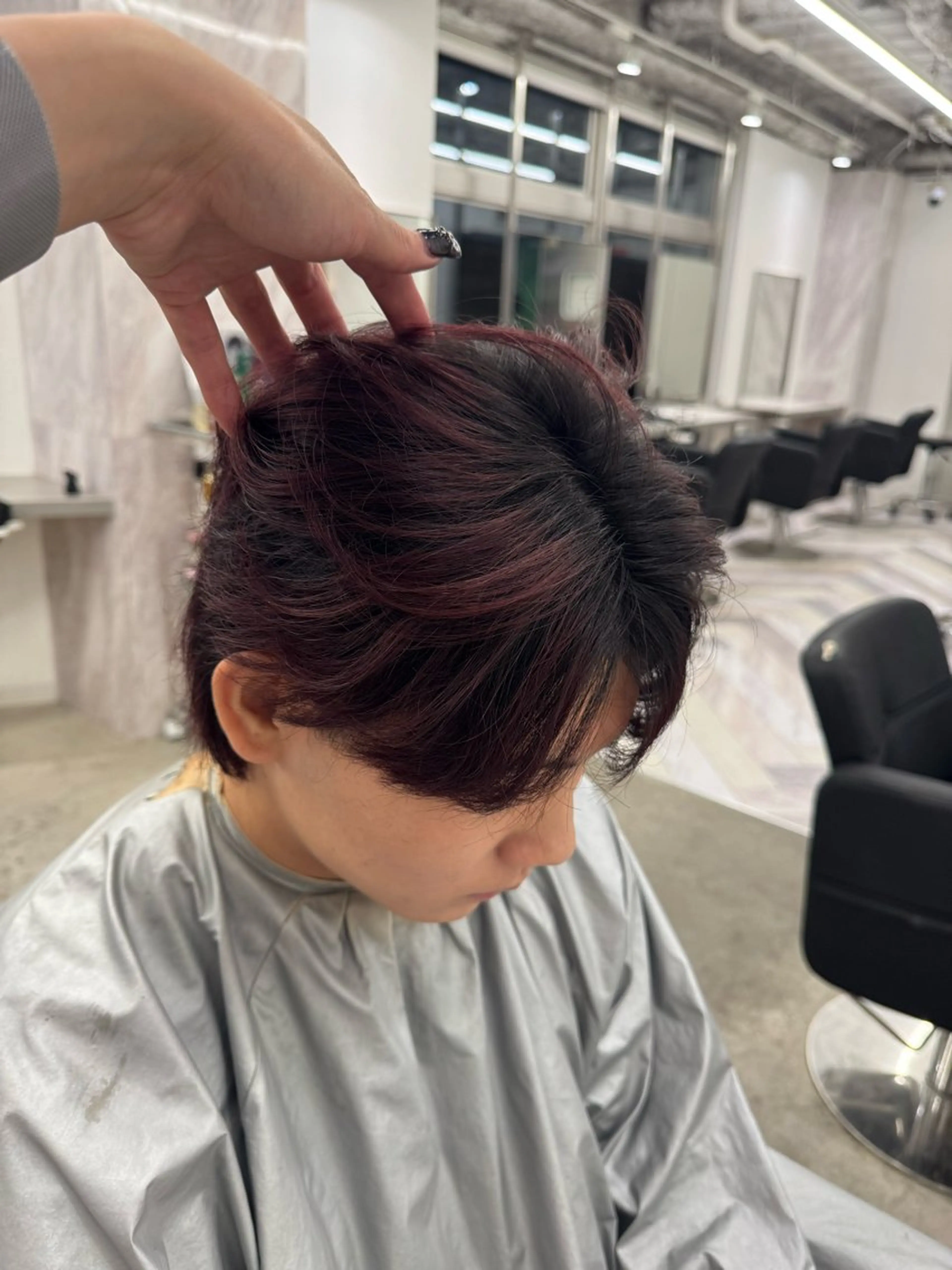 ショート カラー メンズ カット ヘアカラー 店長　MANAMI ／ブリーチ／骨格ボブのヘアスタイル