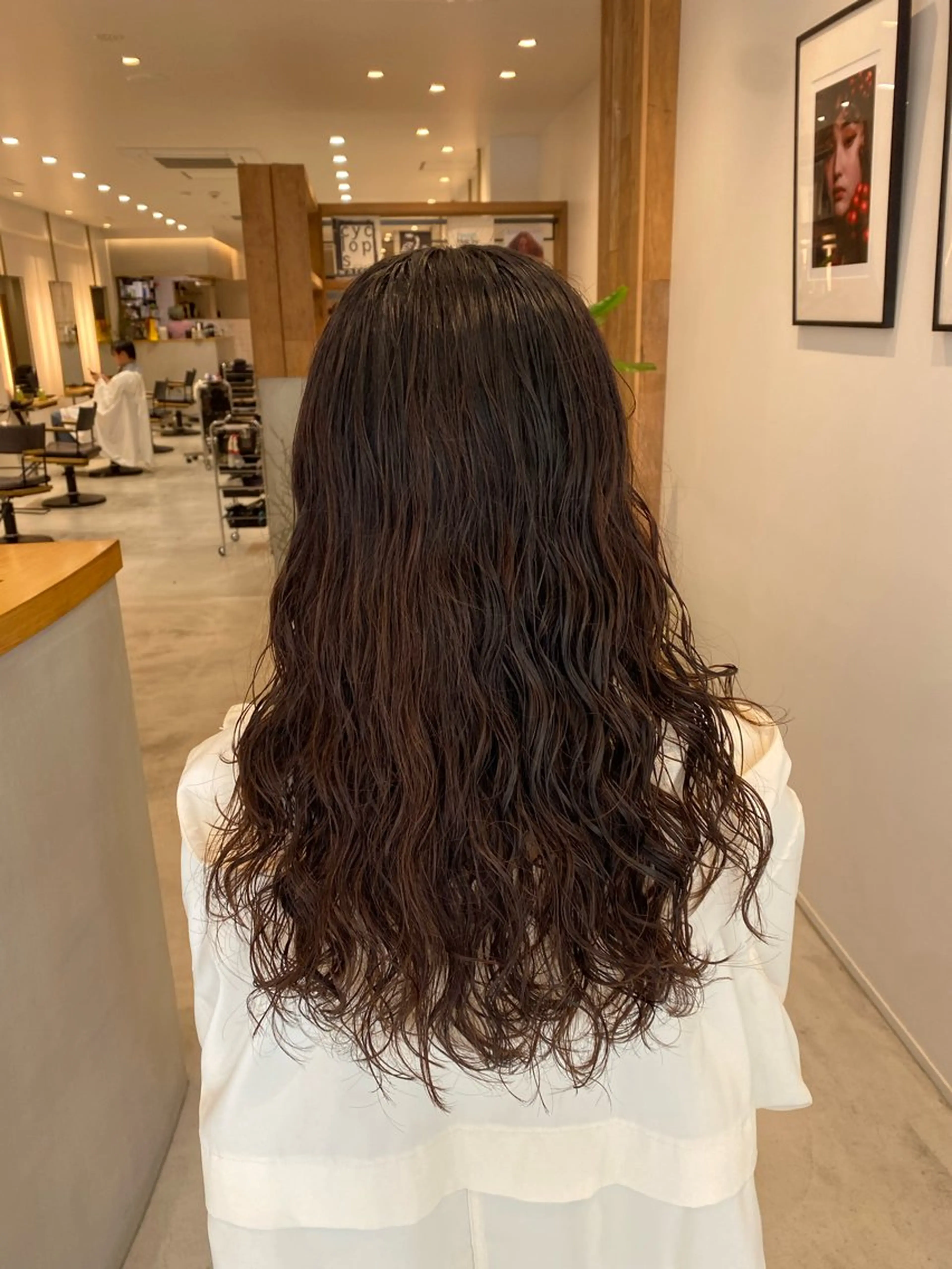 ロング カット パーマ 三代 ゆりあのヘアスタイル