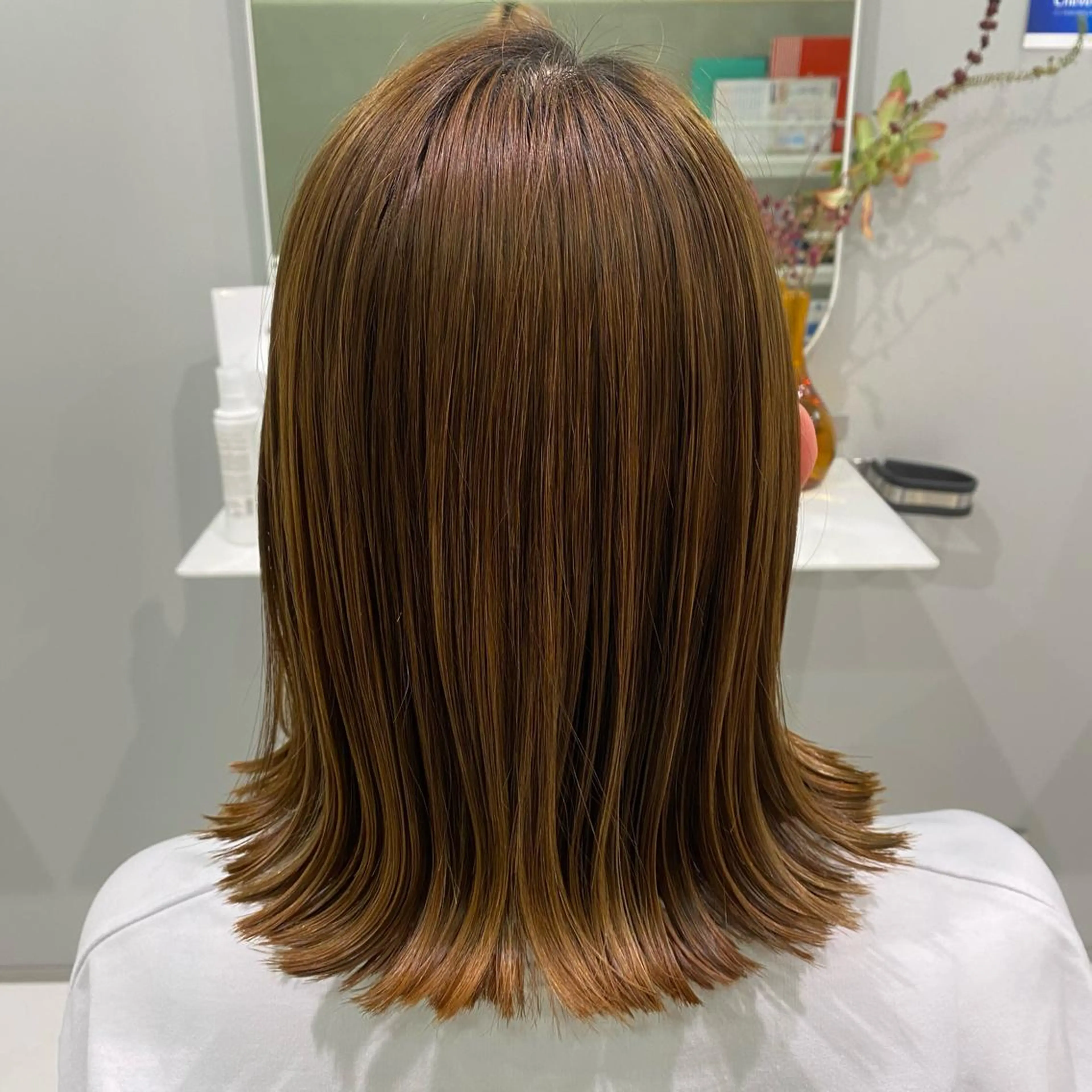 ミディアム 切りっぱなしロブ カット 【GUK】 🌻RINA🌻のヘアスタイル