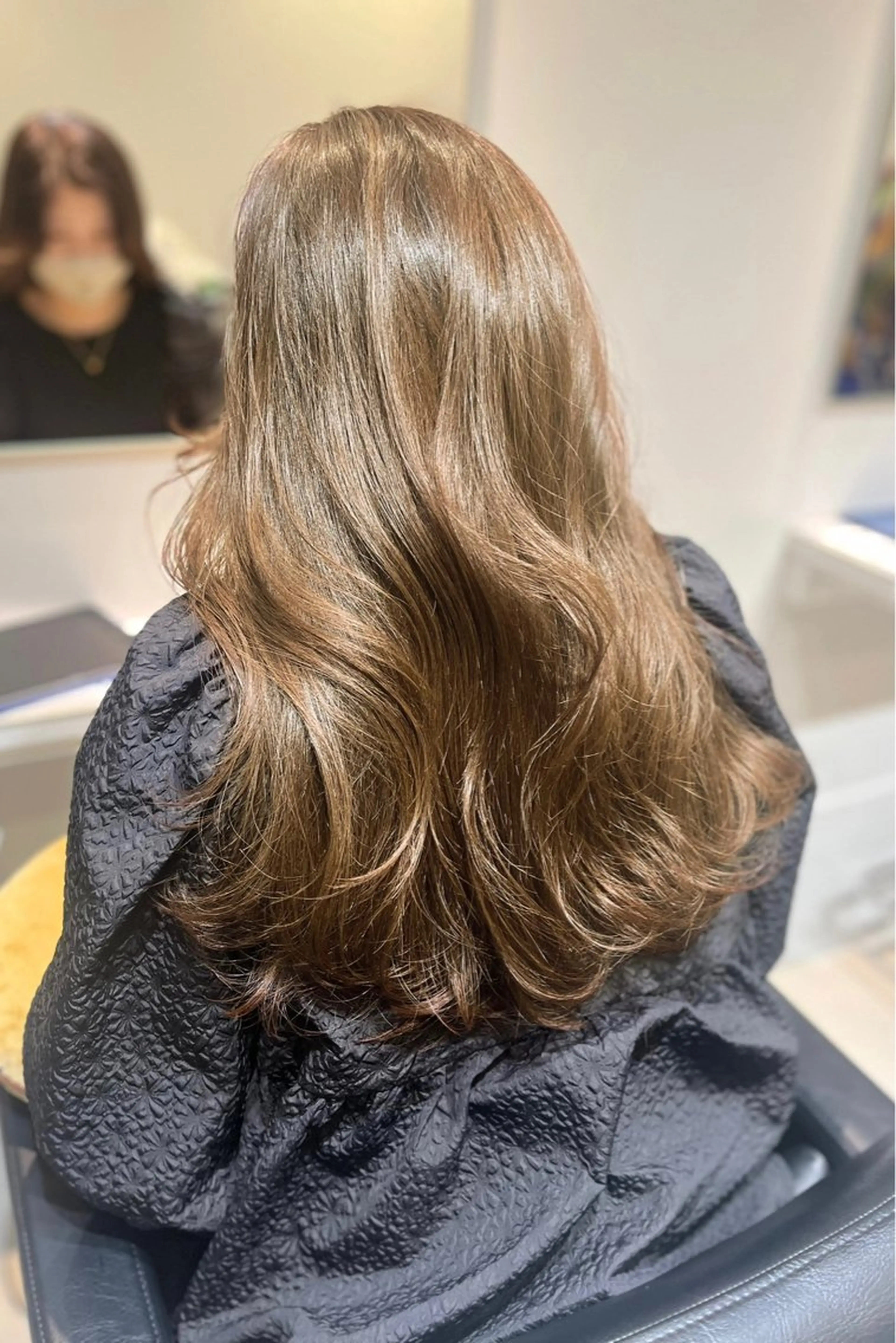 ロング カラー ブリーチなしWカラー /レイヤーカット大阪のヘアスタイル