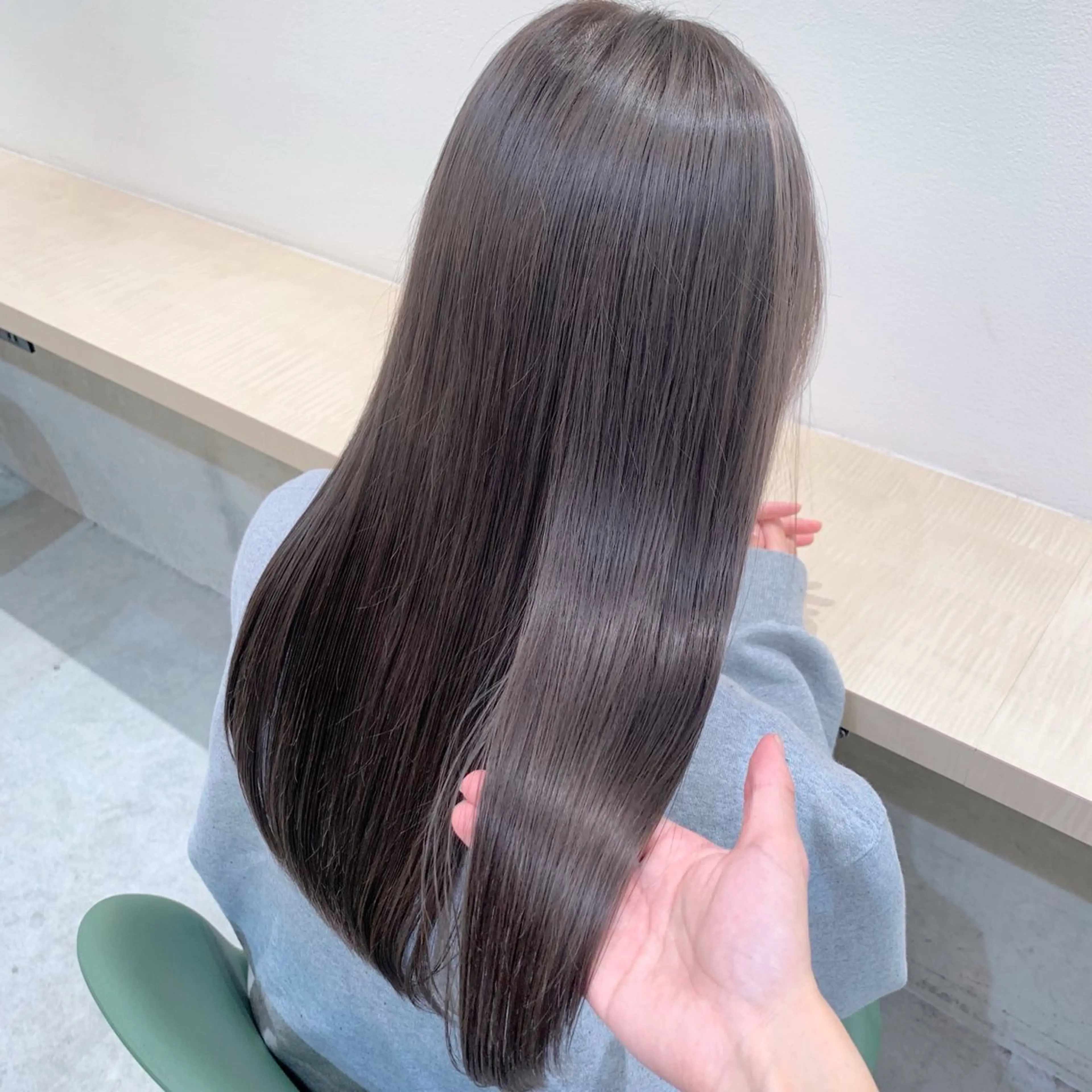 ロング カラー グレージュ パーマ/暖色/ボブ イワタテ🇰🇷のヘアスタイル