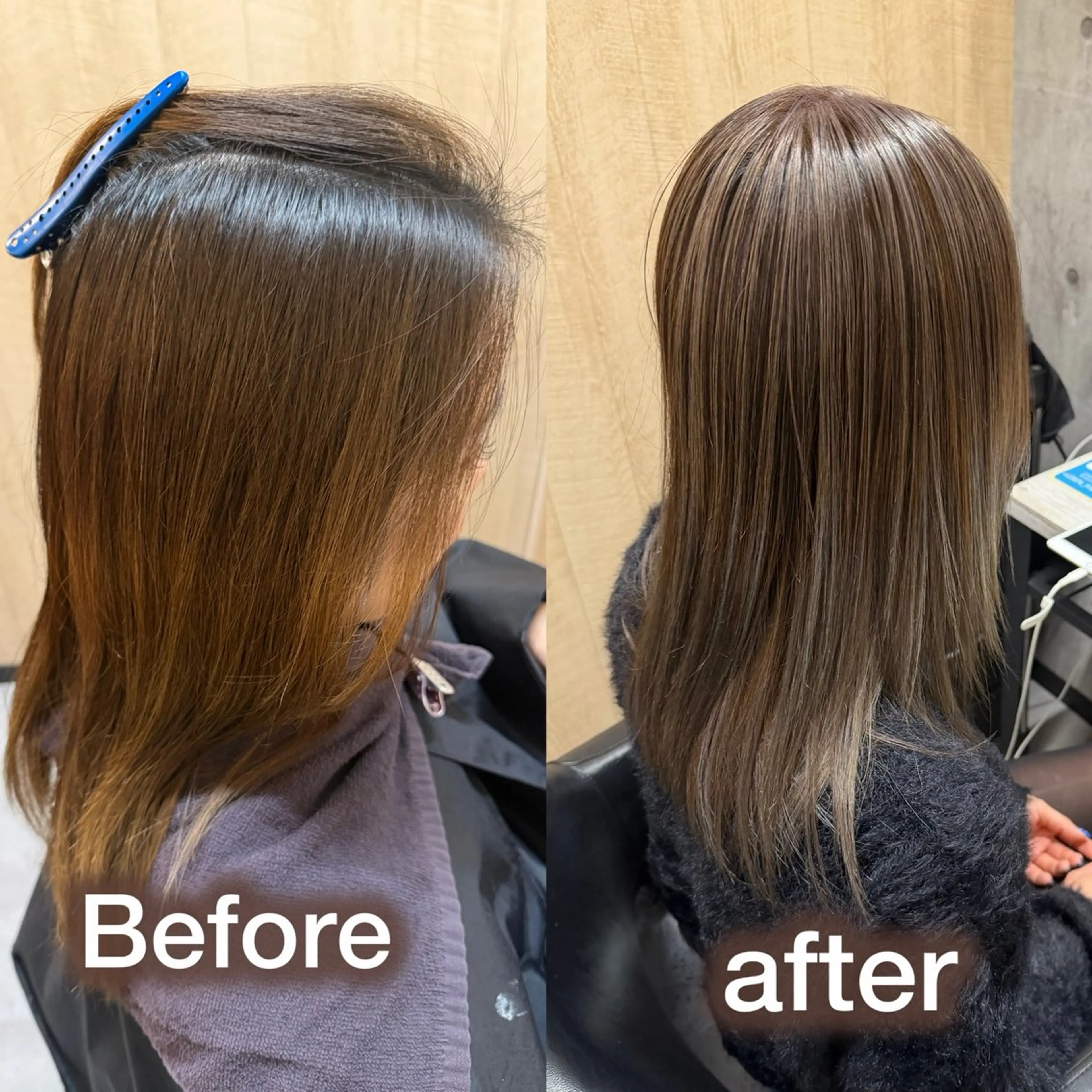 セミロング カット ヘアカラー 縮毛矯正 トリートメント 断られる髪に答えを ♣️井上秀樹♠️のヘアスタイル