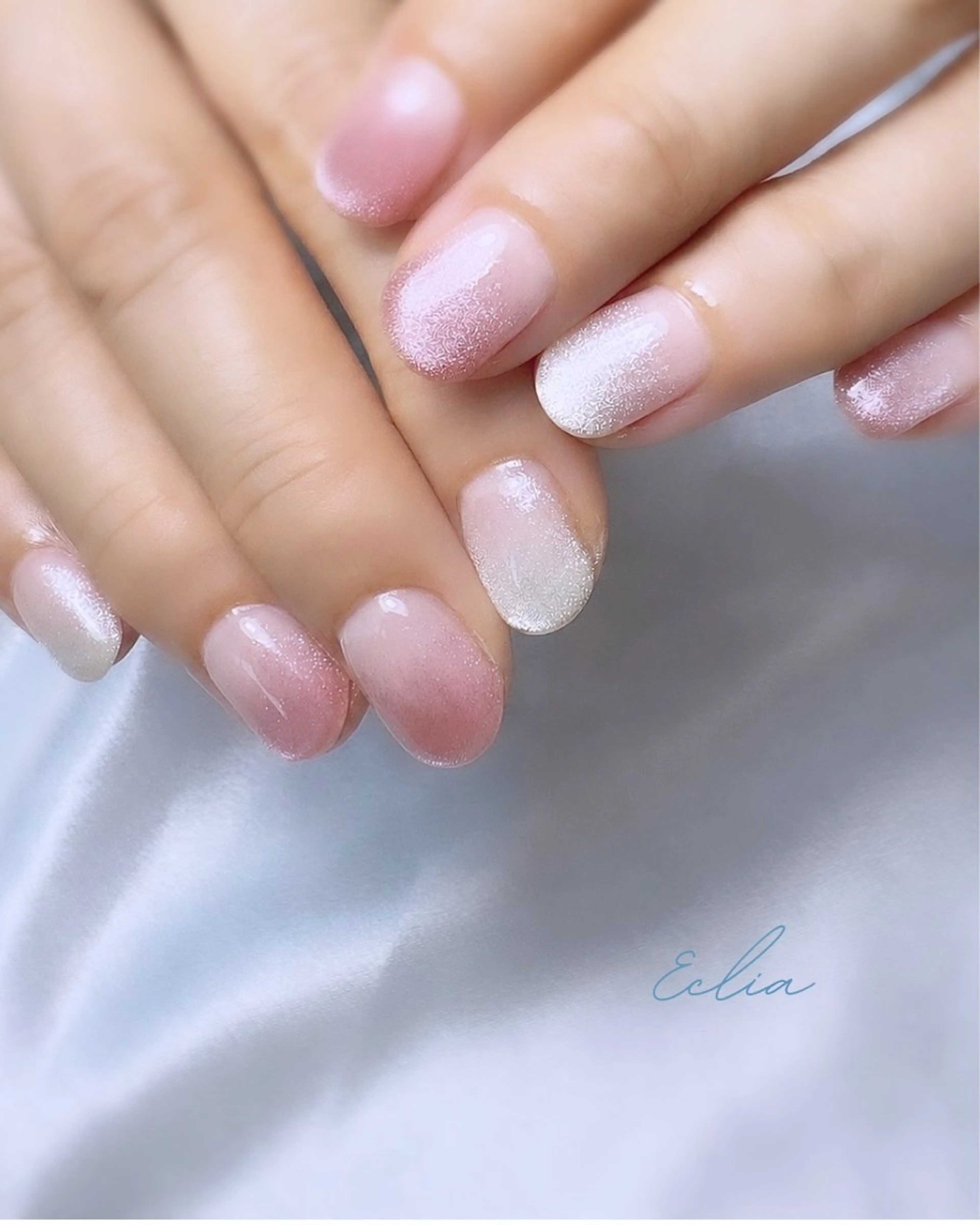 ネイル ジェルネイル グラデーション マグネットネイル nailsalon Ecliaのネイルデザイン