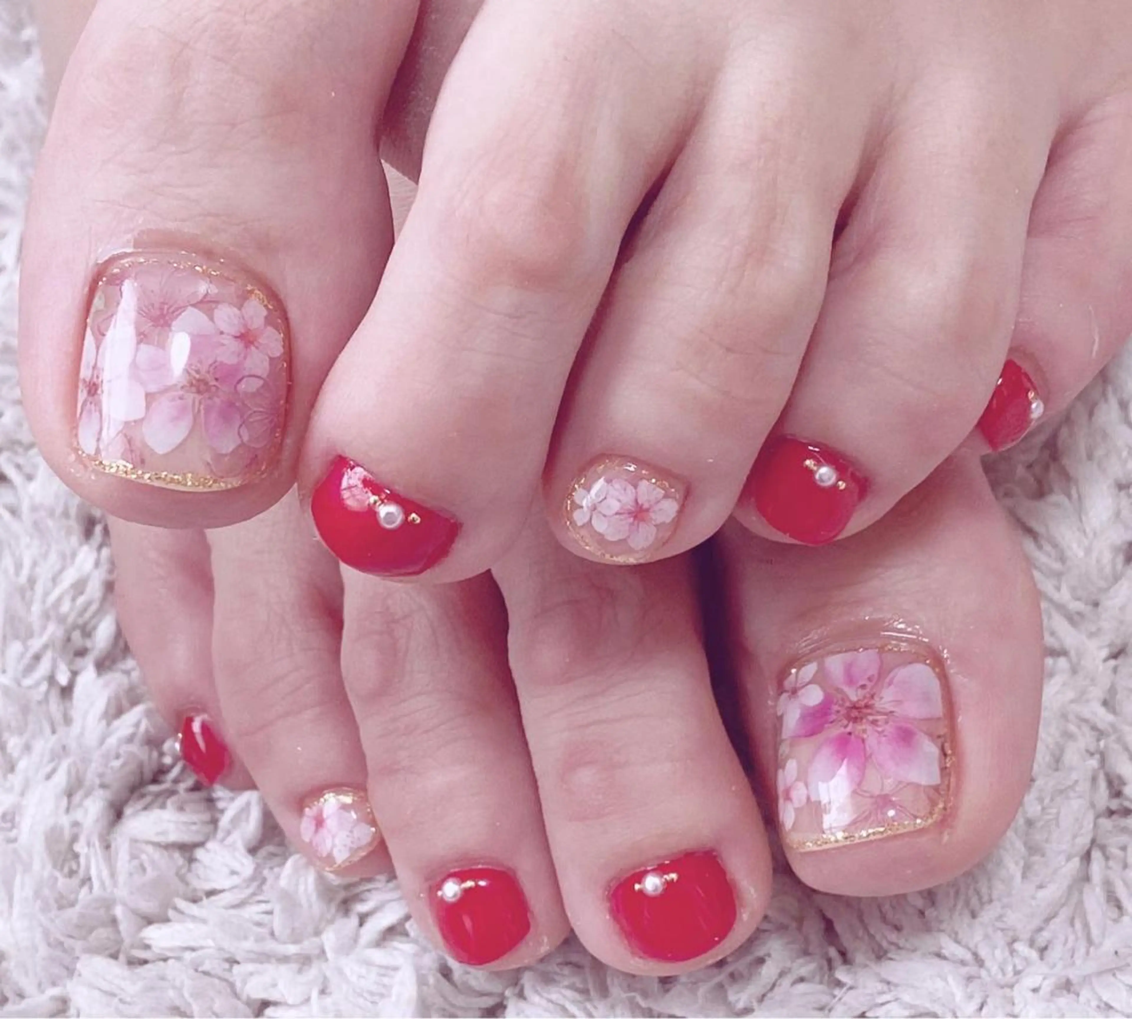 ネイル アートネイル オーロラネイル 桜ネイル クリアネイル フットネイル Ｎail Ｓalon ertiのネイルデザイン