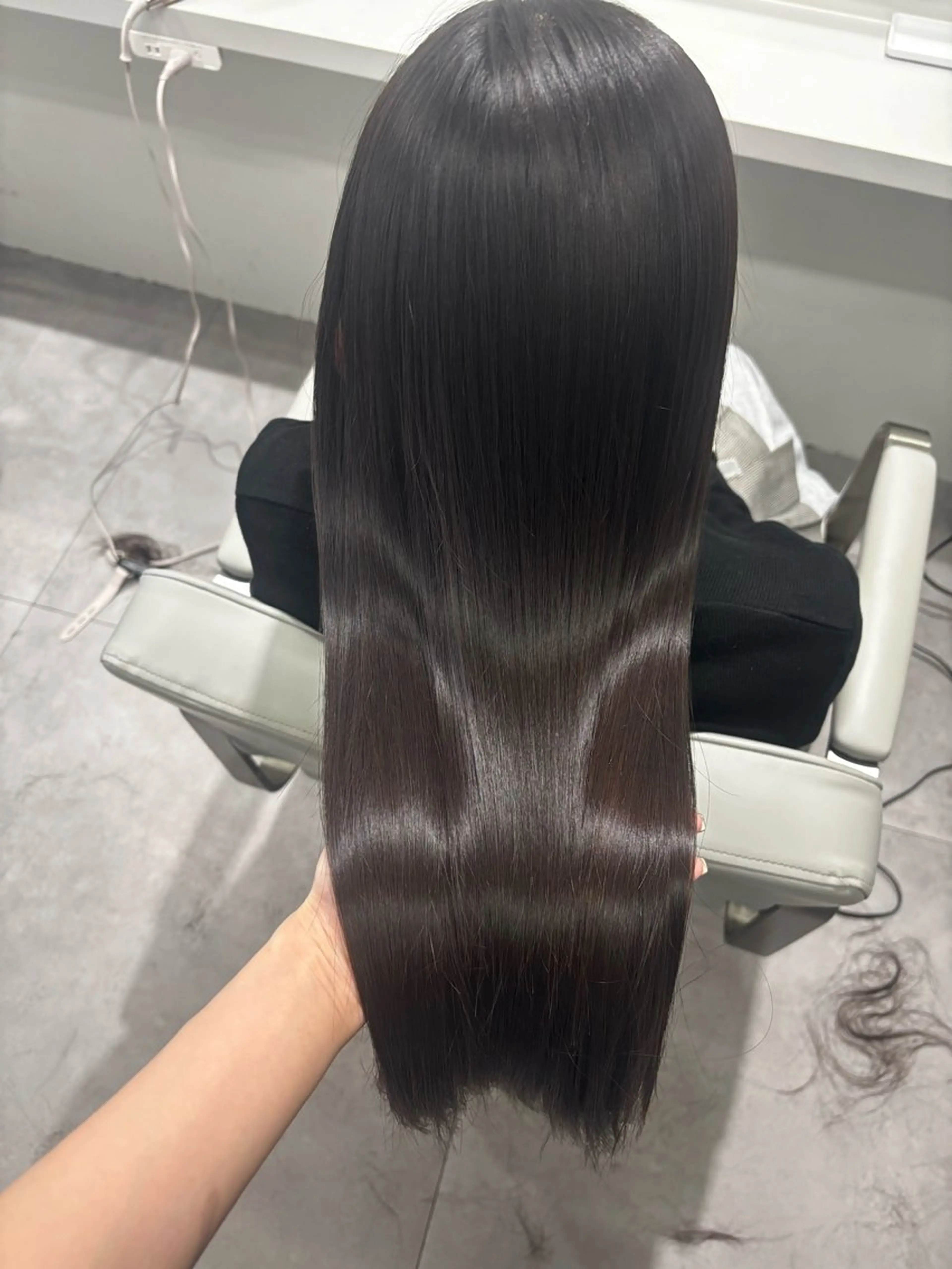 ロング カット 縮毛矯正 トリートメント hina /髪質改善/カラーのヘアスタイル