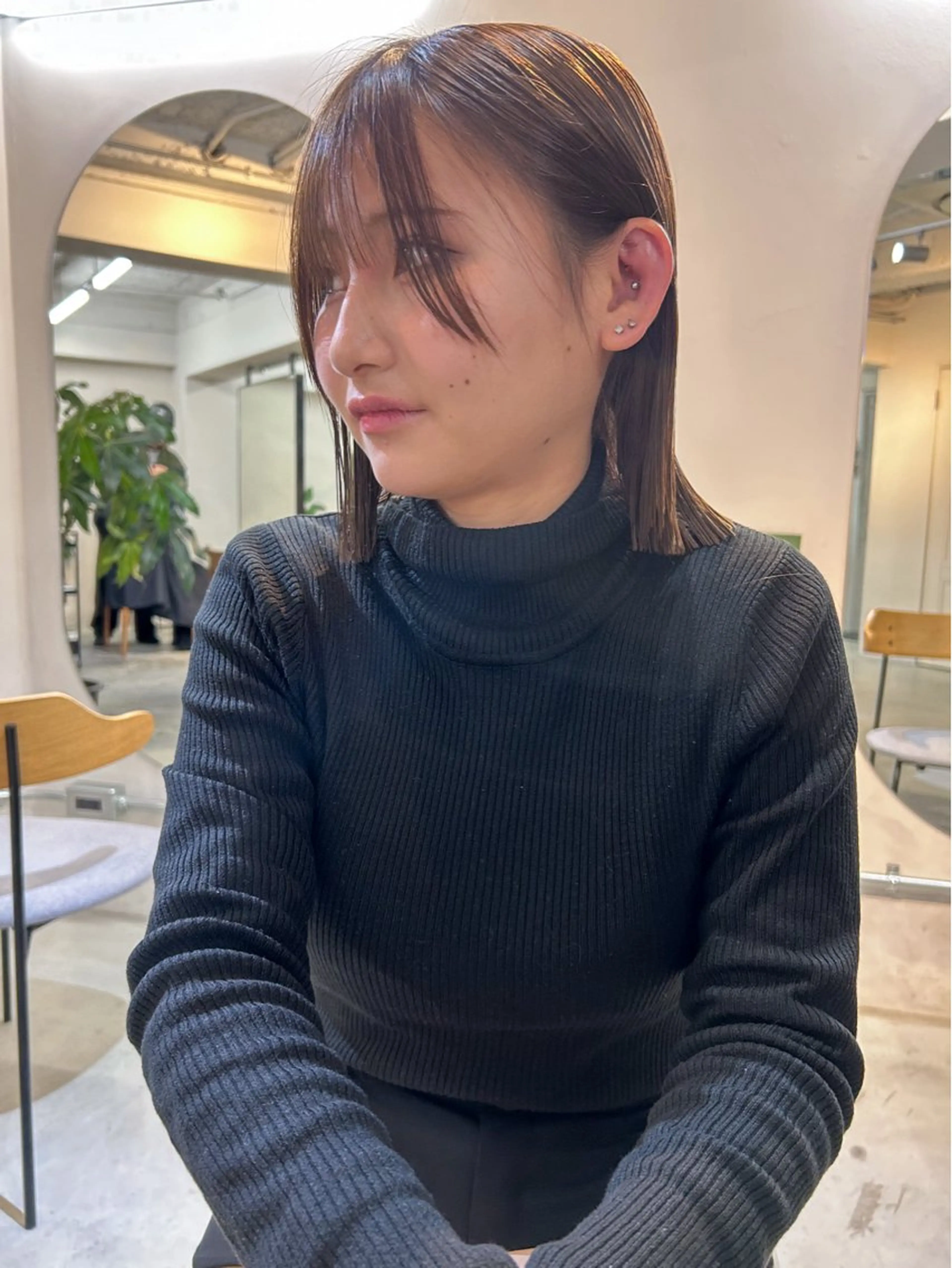 ミディアム 切りっぱなしボブ ボブ FavyS所属・心斎橋/ボブカット /りくのヘアスタイル