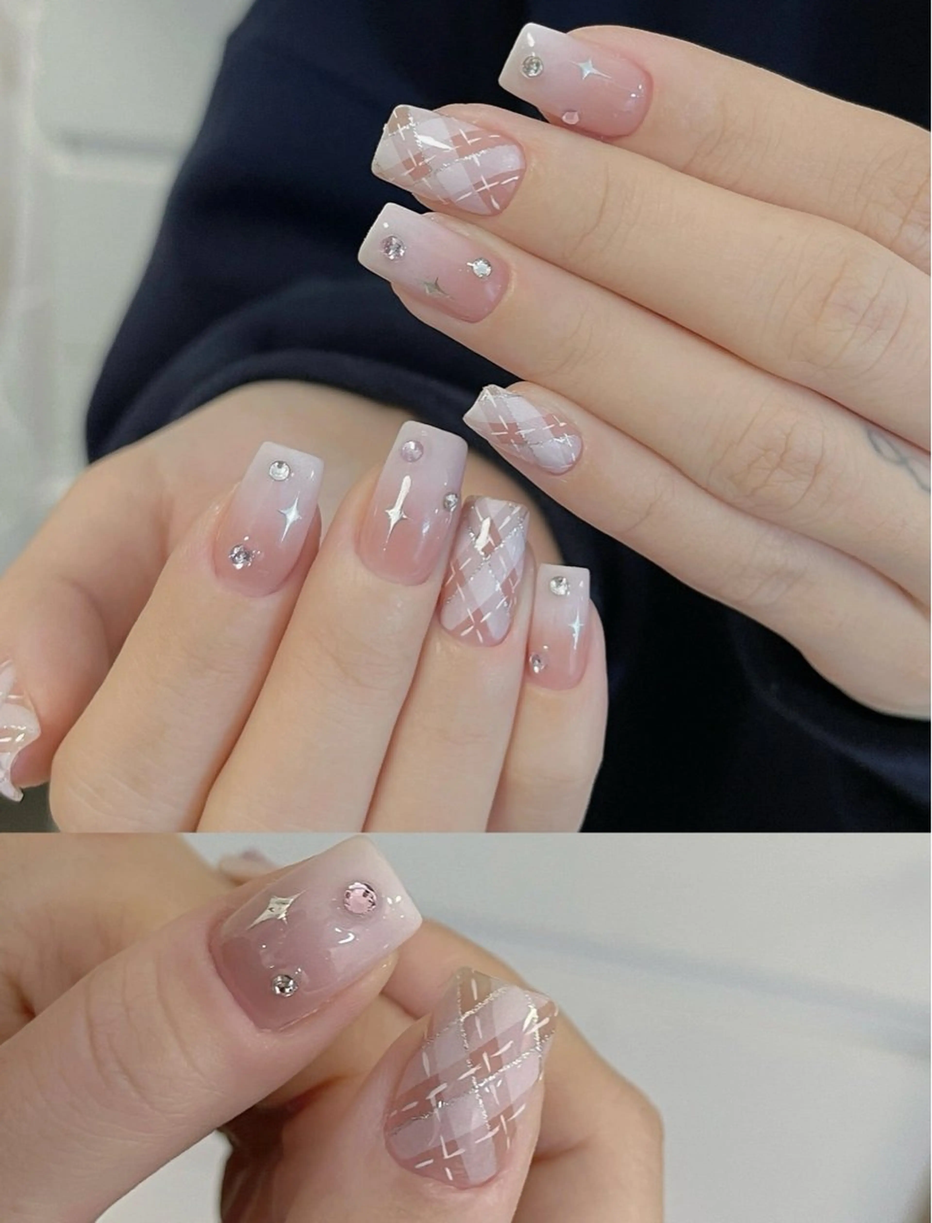 ネイル アートネイル キラキラネイル 韓国ネイル 水色 ロングネイル ハンドネイル ハンドケア NailDemure 【銀座店】のネイルデザイン
