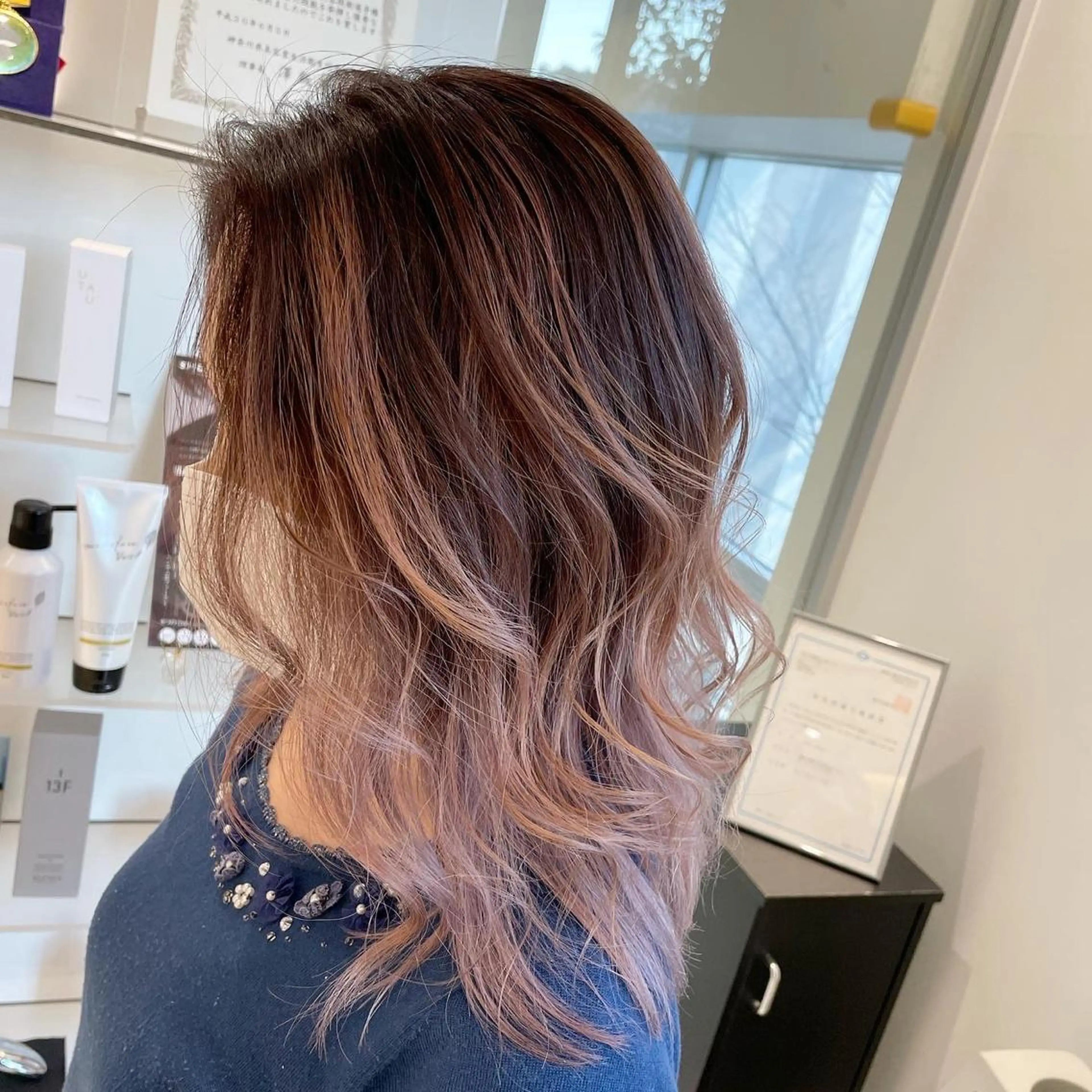 ロング カラー カット ヘアカラー トリートメント 新規限定カット無料 クーポン有り【桂口】のヘアスタイル