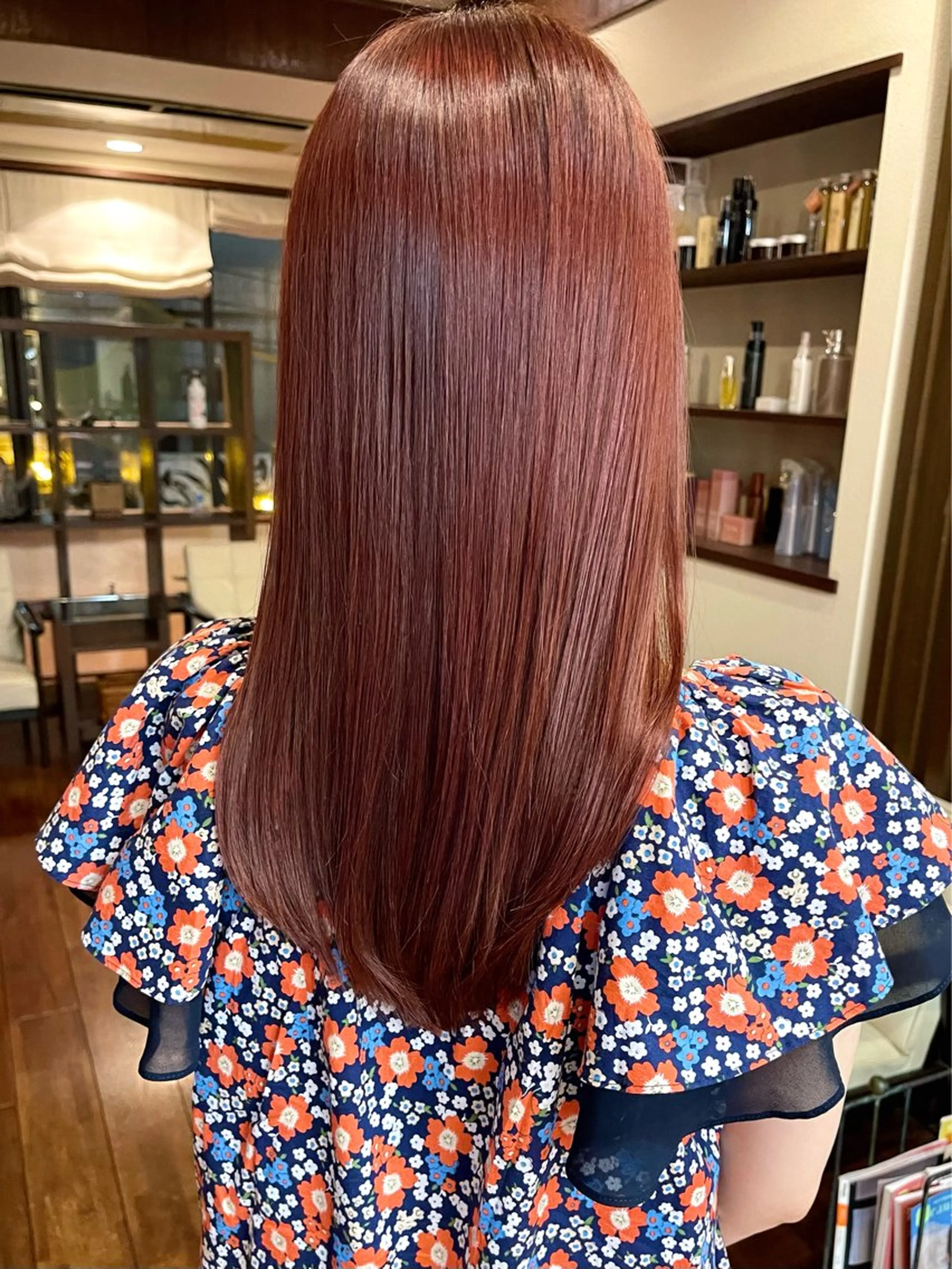 ロング カラー ブリーチ ブラウンカラー ダブルカラー ブリーチなしカラー ピンクカラー ヘアカラー トリートメント 田室 和幸のヘアスタイル