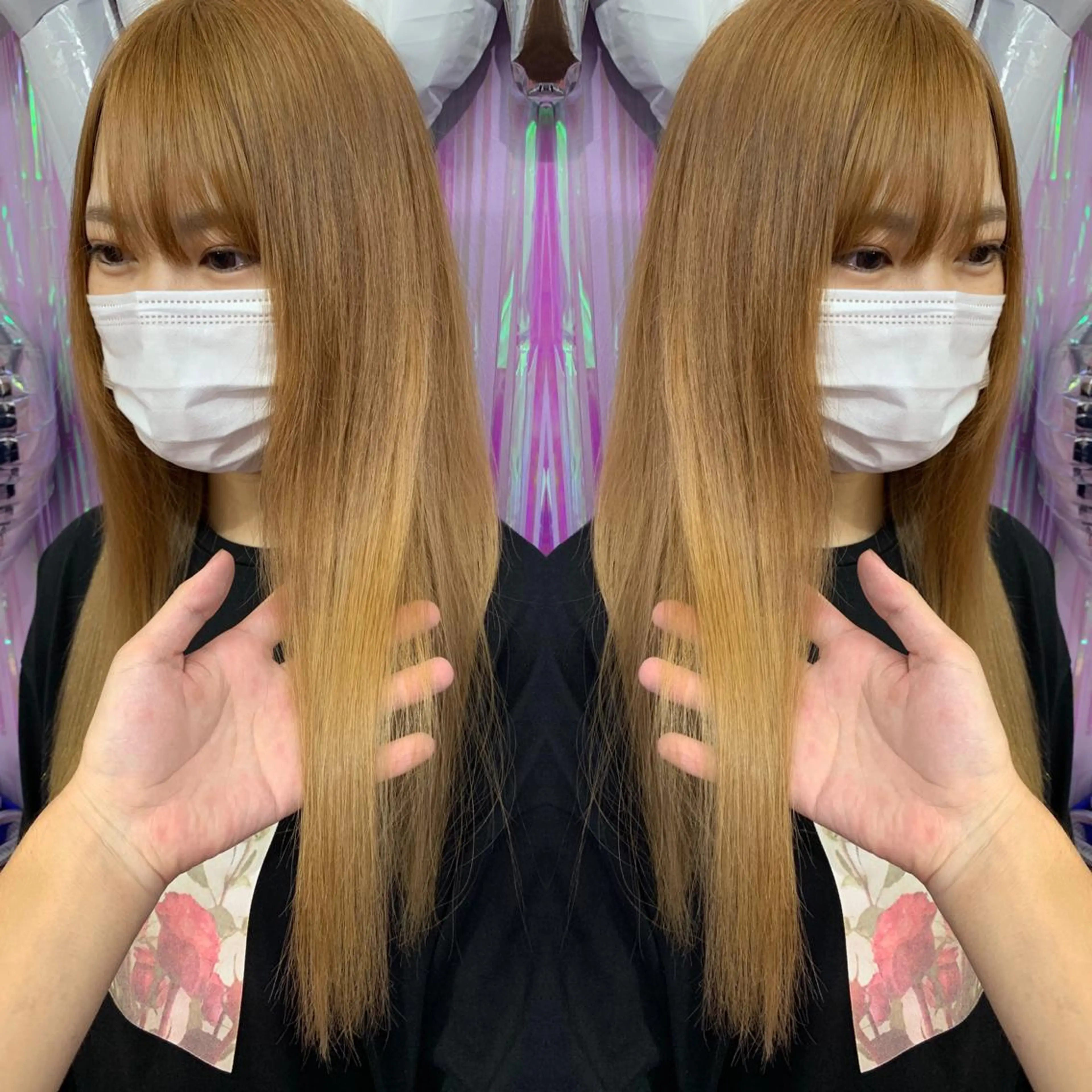 ロング カラー ヘアアレンジ ブリーチ ブロンド ケアブリーチ haco+所属・🌈派手髪エクステ ブレイズ🌈ひろとのヘアスタイル