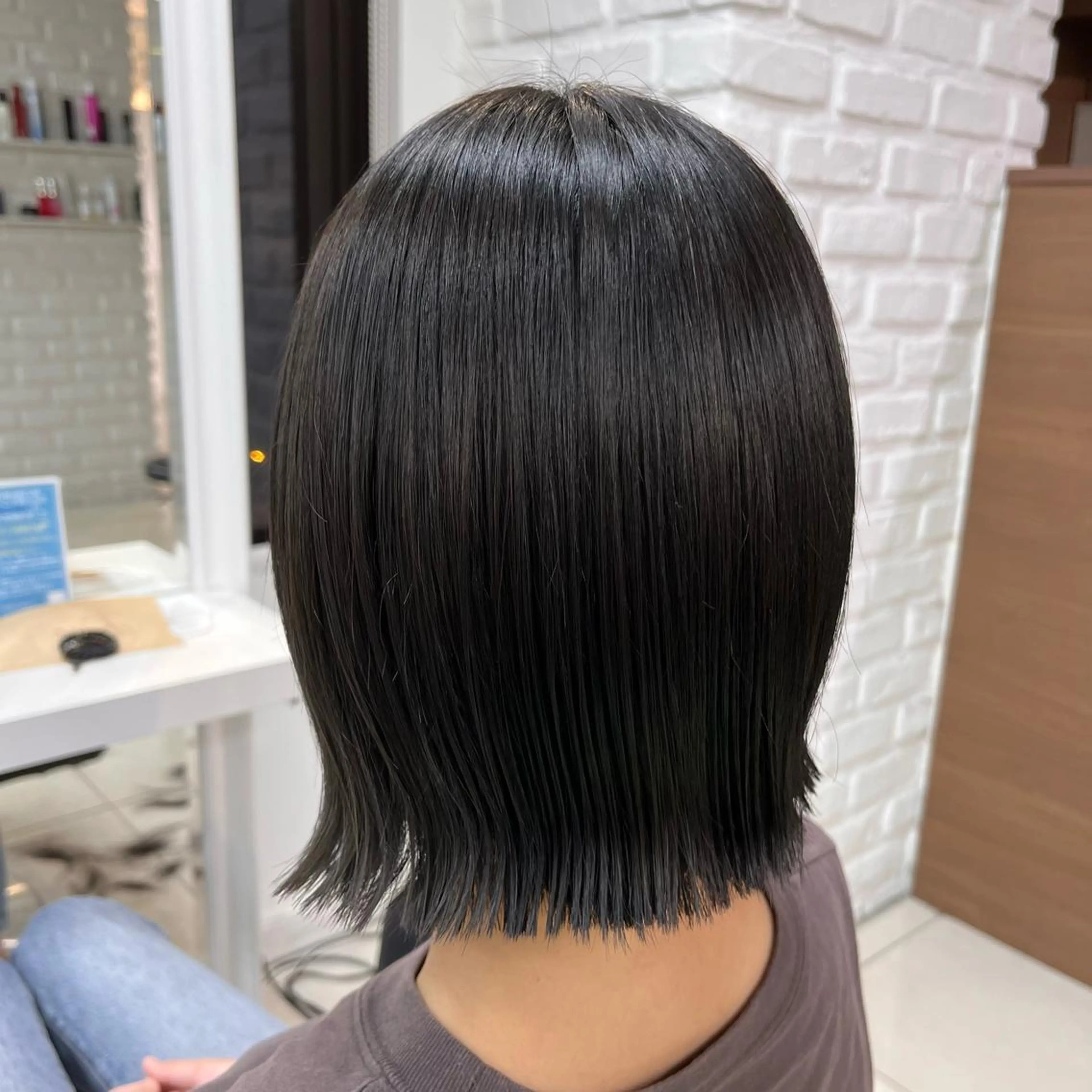 ショート カラー ヘアアレンジ 切りっぱなしボブ ボブ カット ヘアカラー トリートメント 【メンズ縮毛矯正/ Ryokaのヘアスタイル