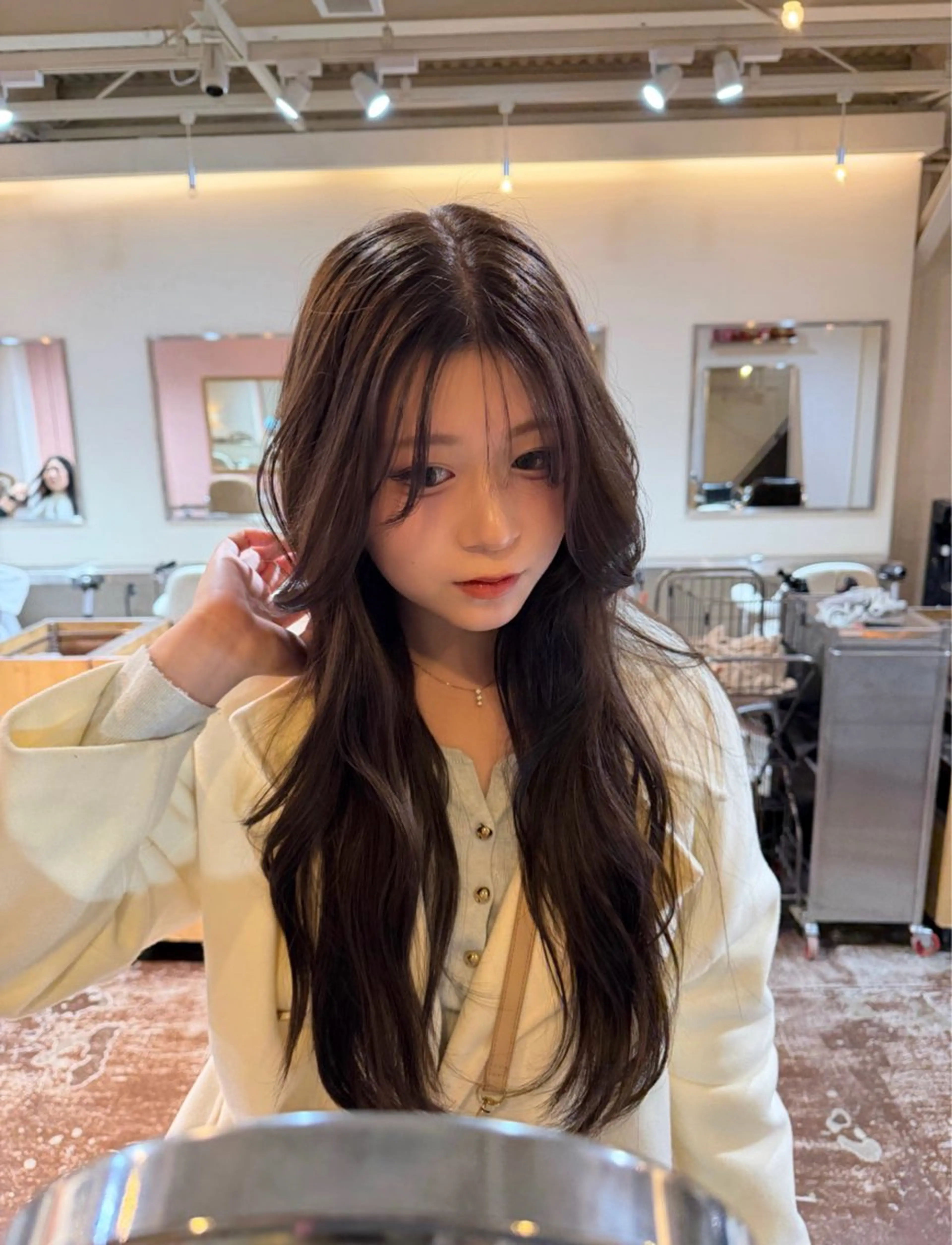 ロング カラー ブラウンカラー ナチュラルブラウン レイヤーカット Junmi/ﾁｶｼﾂ /堀江のヘアスタイル