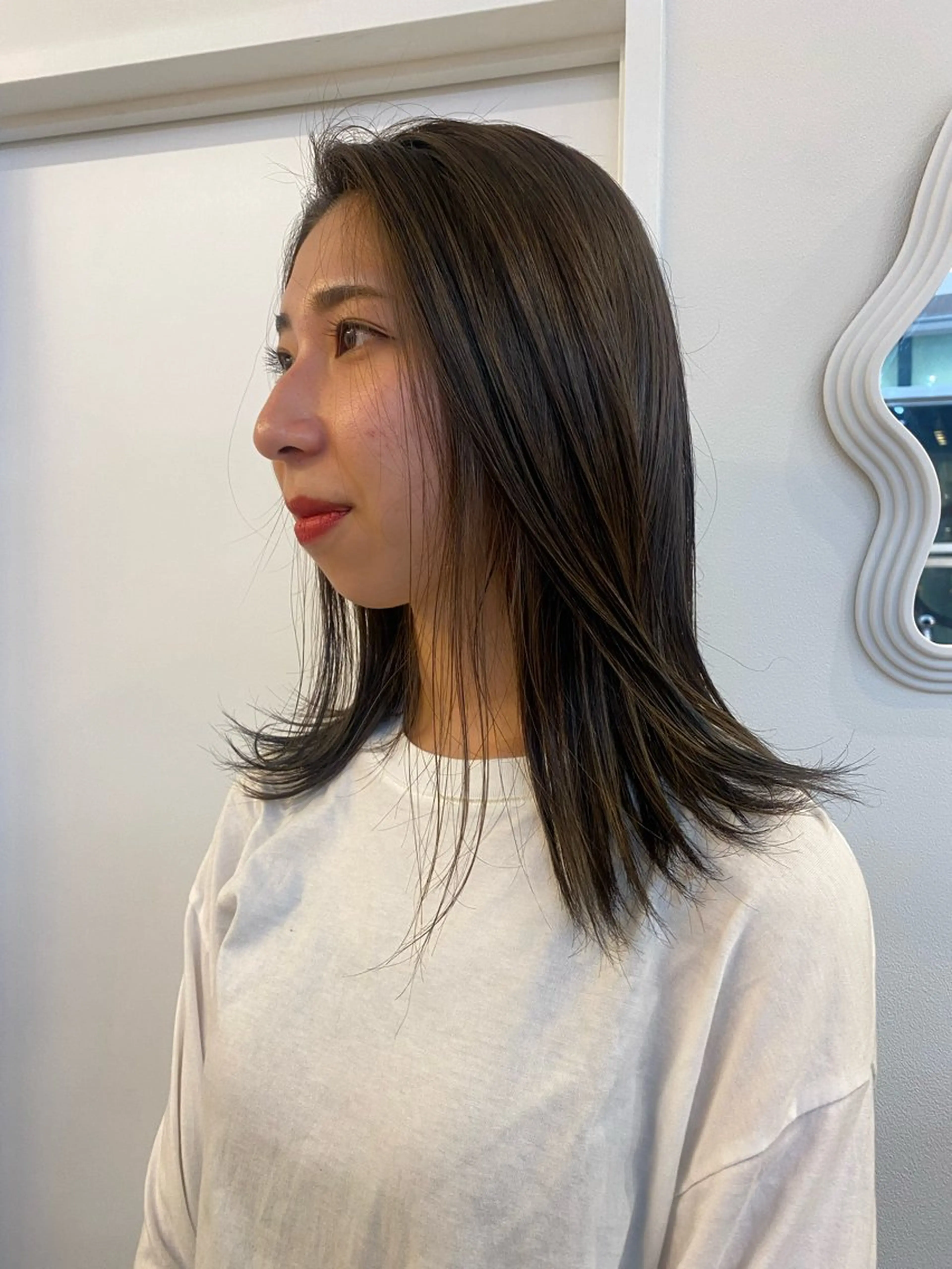 セミロング カラー 透明感カラー ichika/福岡 /透明感カラー🤎のヘアスタイル