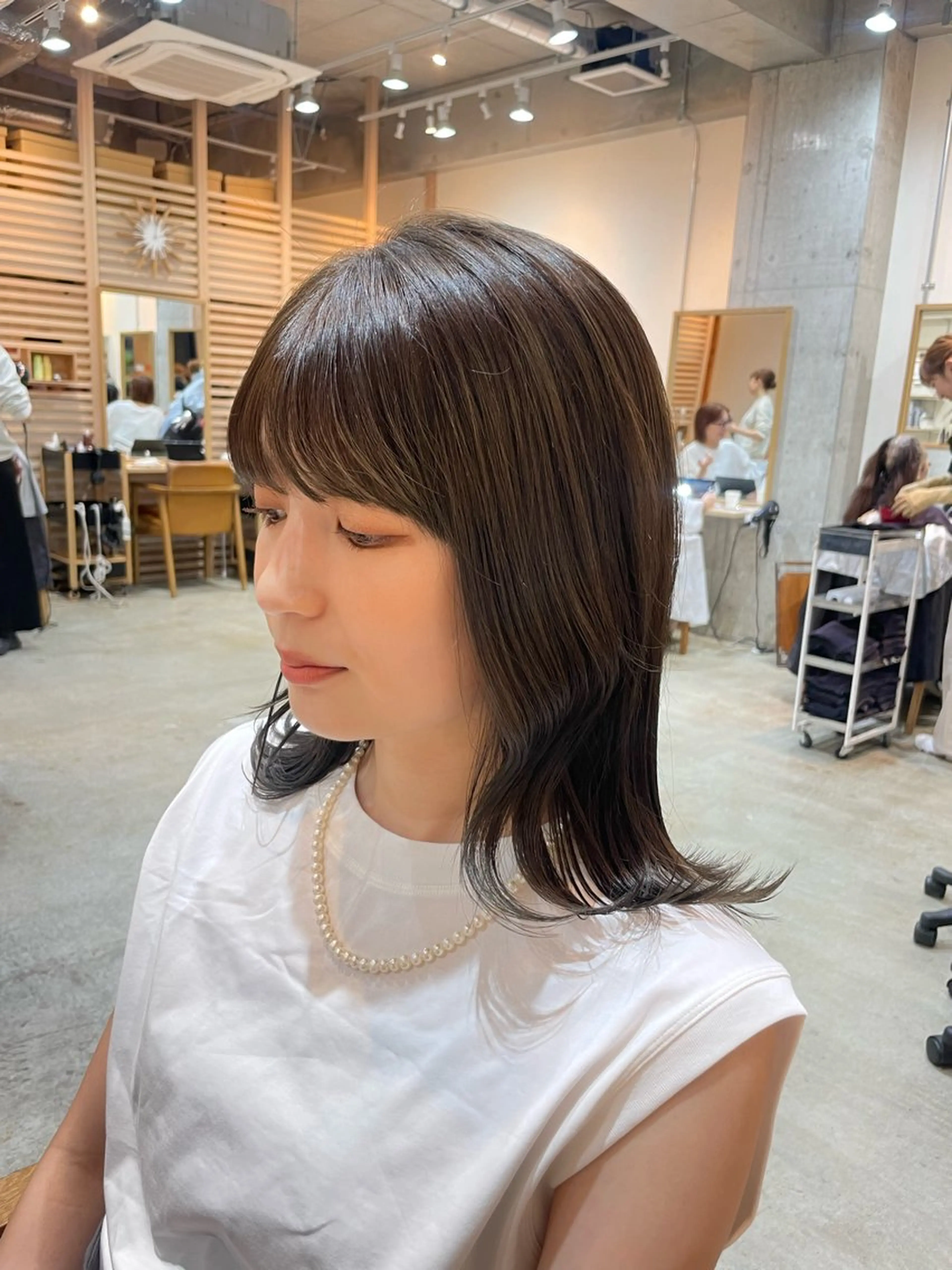 ミディアム 似合わせ/ベージュ /レイヤー/りほ🤍のヘアスタイル