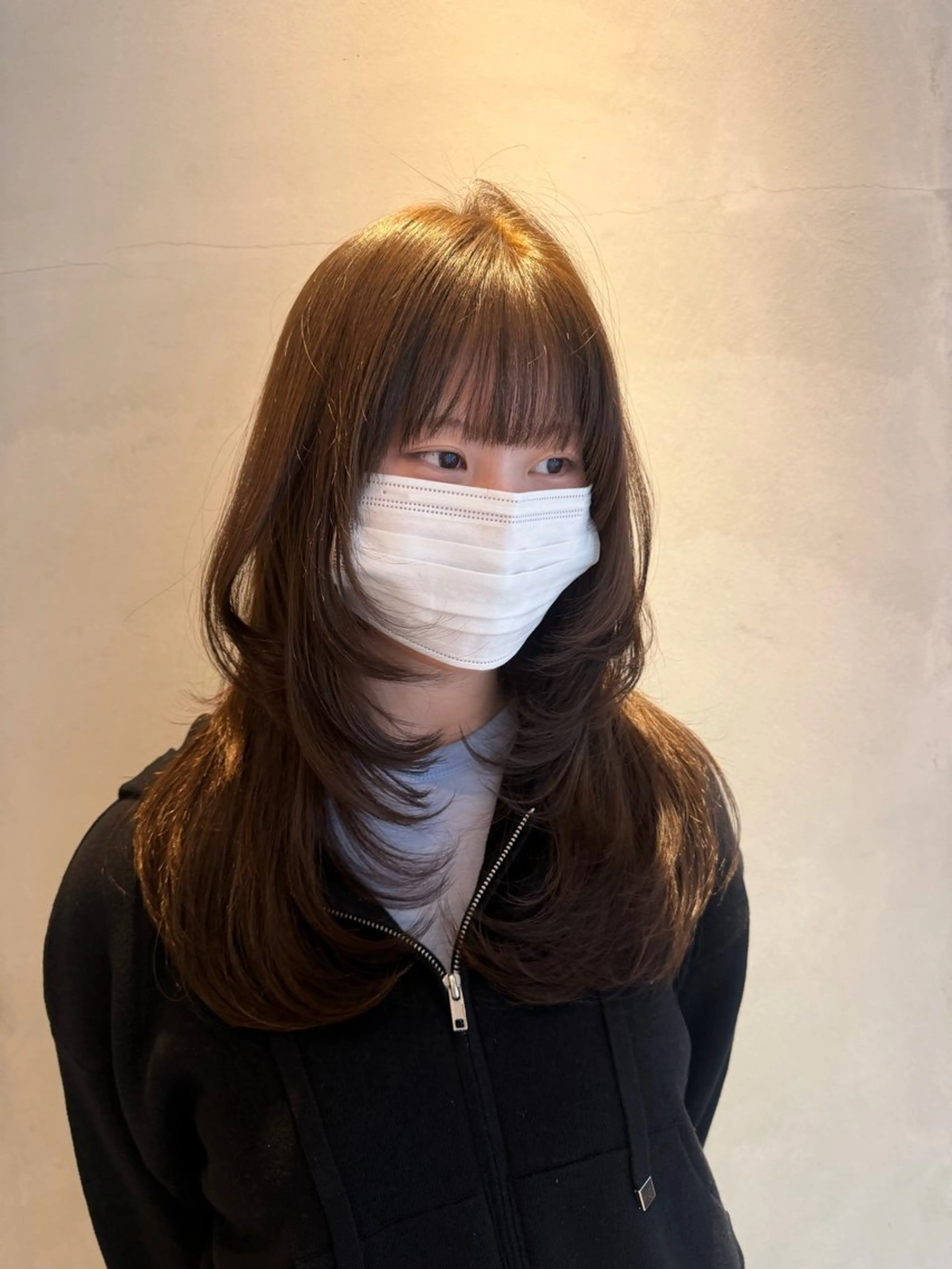 ロング カット ヘアカラー トリートメント オリーブカラー🫒/ ハッシュカット/みゆのヘアスタイル