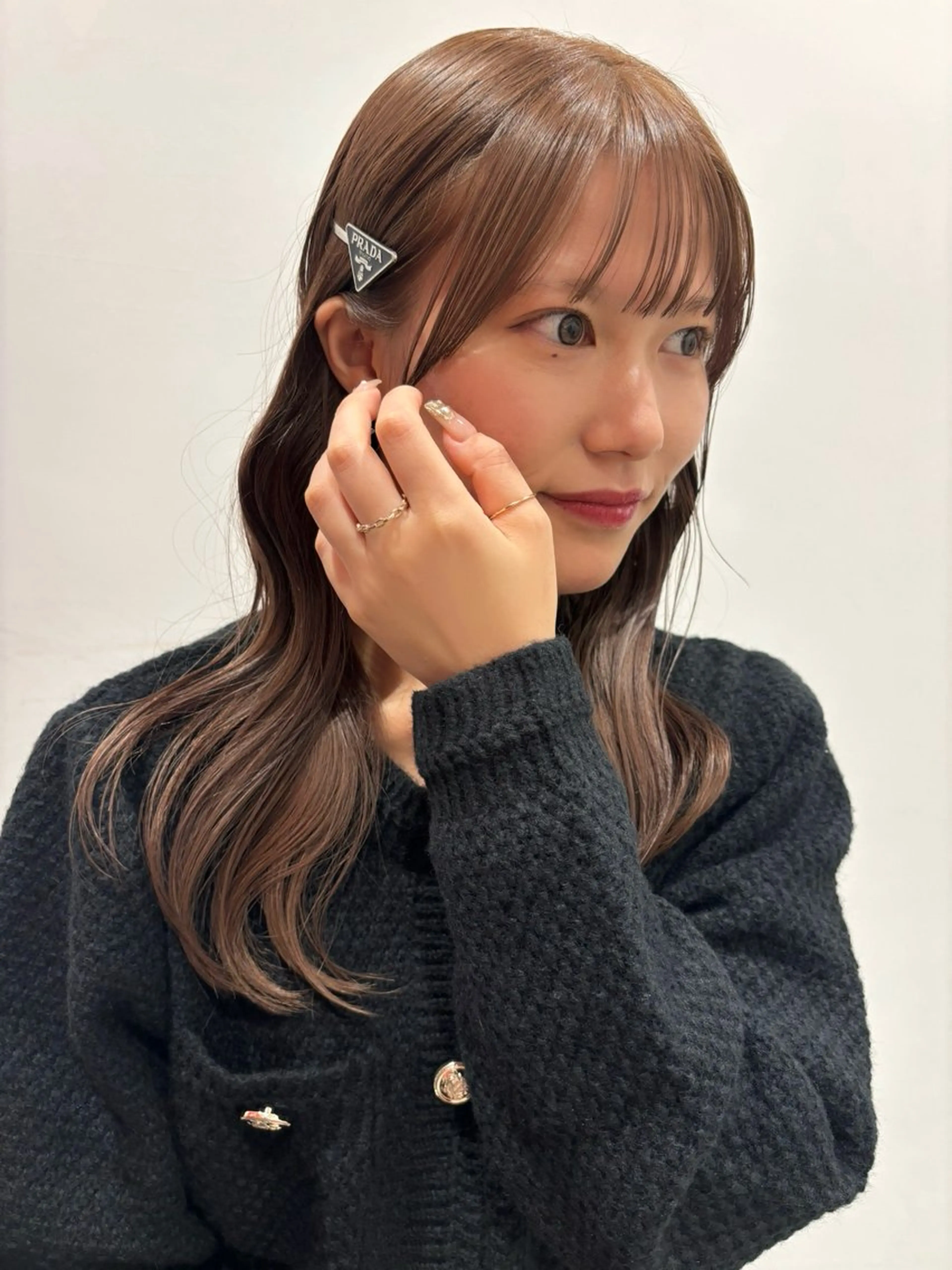 セミロング 顔周りカット KEYMAN HARUKAのマツエク・マツパデザイン