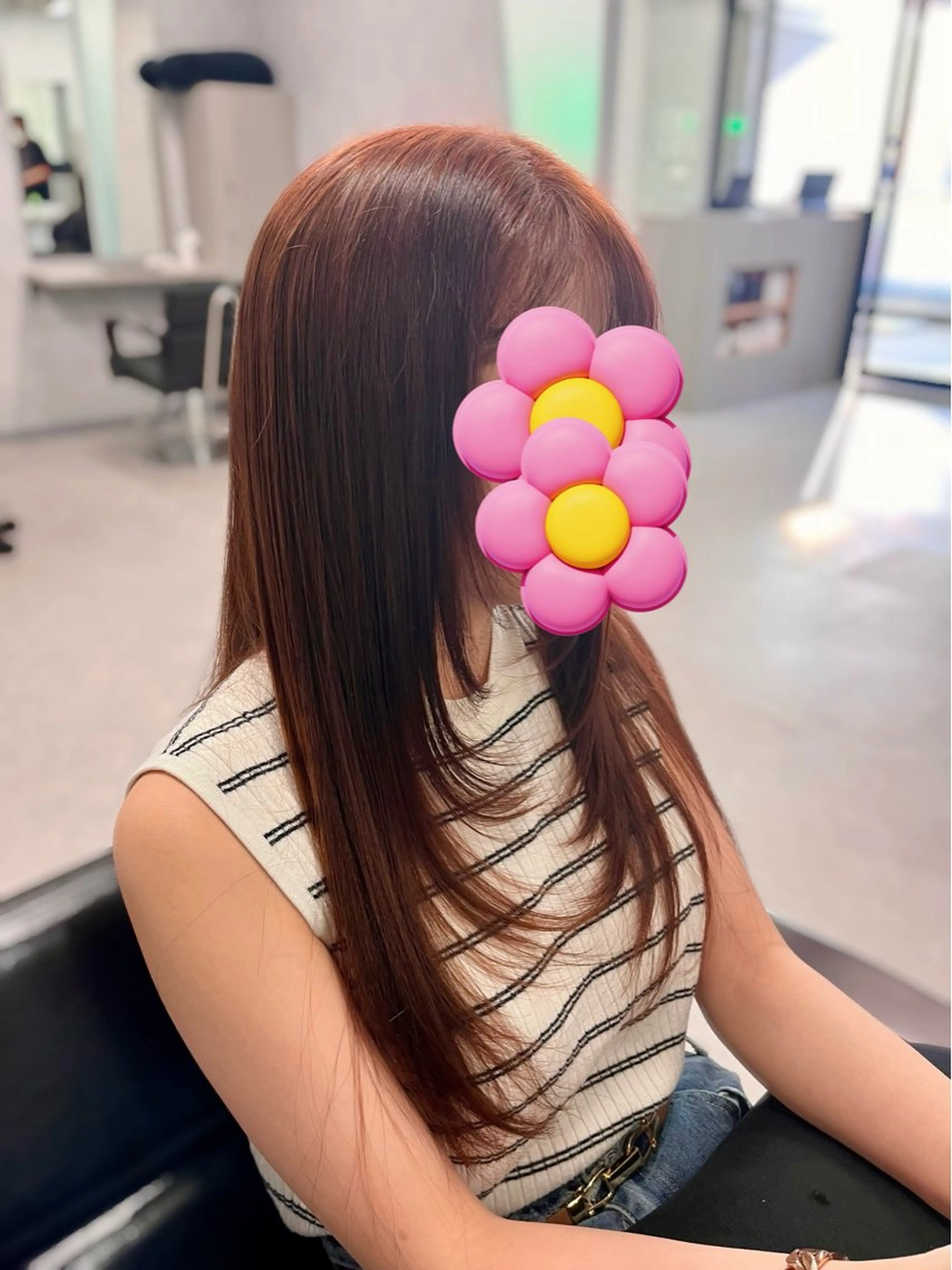 ロング カラー パープルカラー レッドカラー 顔まわりレイヤー 顔周りカット レイヤーカット オオバ｜ 理想寄せのヘアスタイル