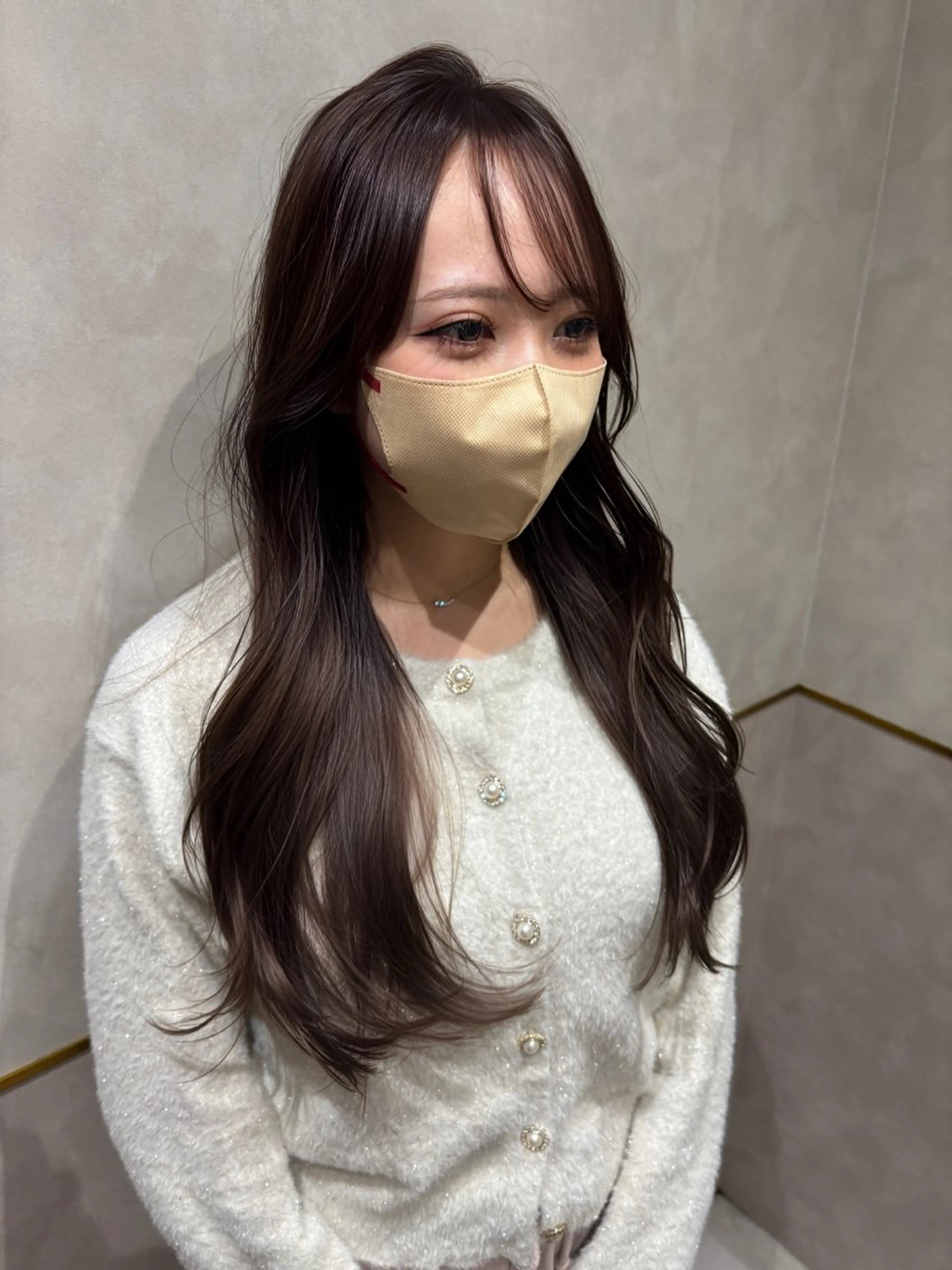 ロング 韓国風ヘア レイヤーカット ワンホンヘア カット ヘアカラー トリートメント 高槻No. 1レイヤ ーカット🇰🇷白石のヘアスタイル