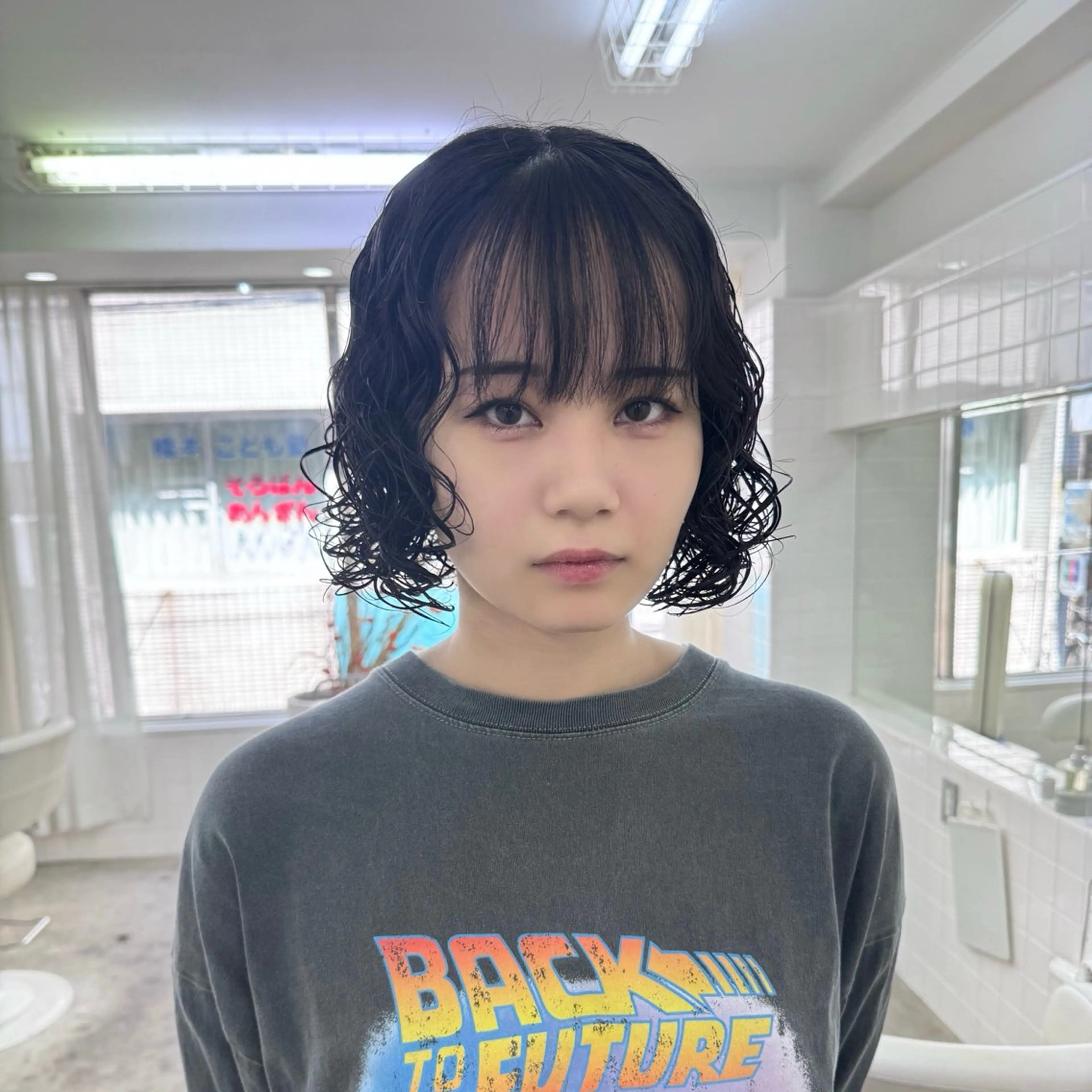 ミディアム カラー パーマ カット パーマ こはる／ハードパーマ /癖毛風パーマ🧃のヘアスタイル