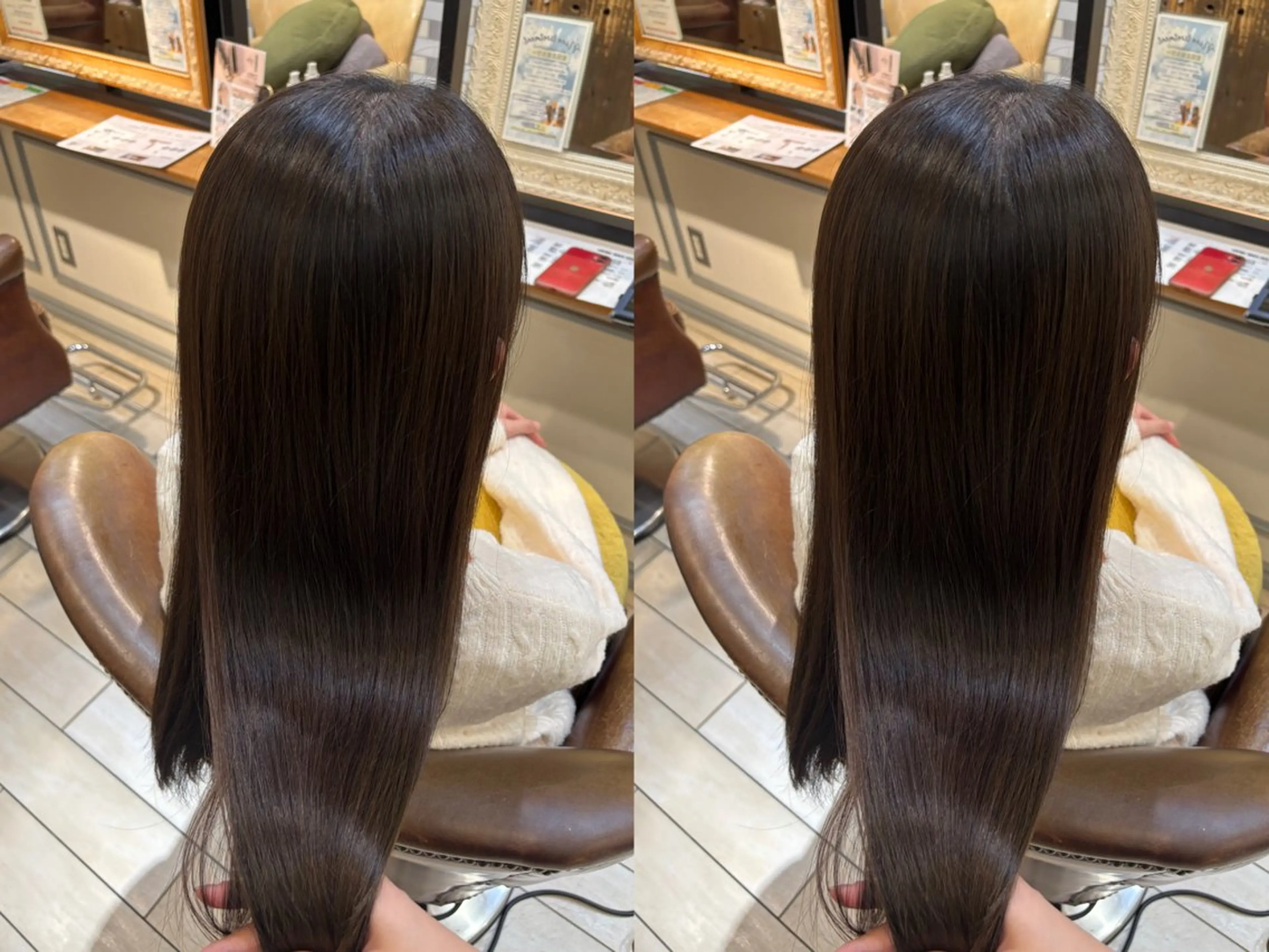ロング カラー ブラウンカラー オリーブブラウン カット ヘアカラー トリートメント 古屋 澪　艶髪カラー✨のヘアスタイル