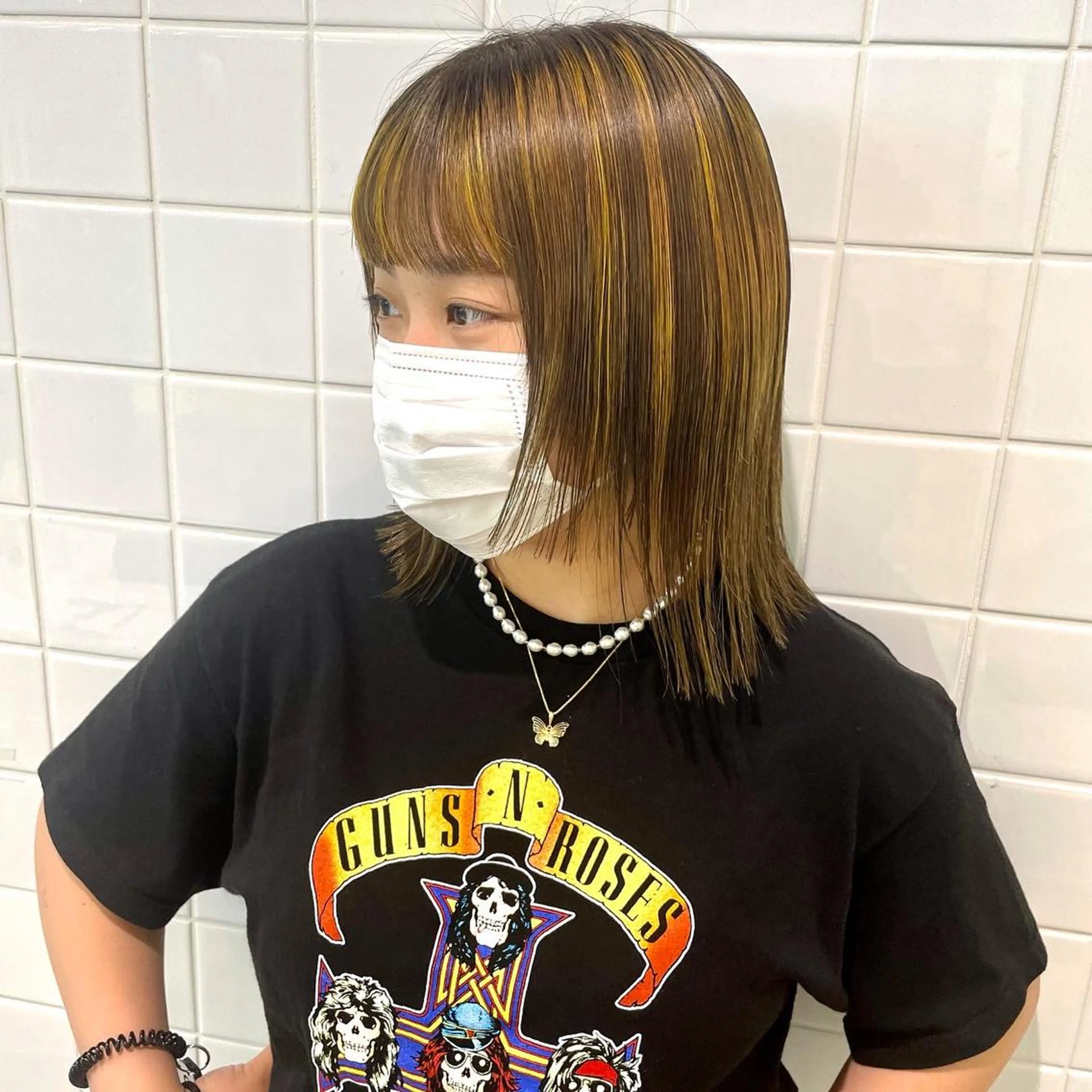 ミディアム ハイライト ヘアカラー hair&nail ☯️アイリ☯️のネイルデザイン