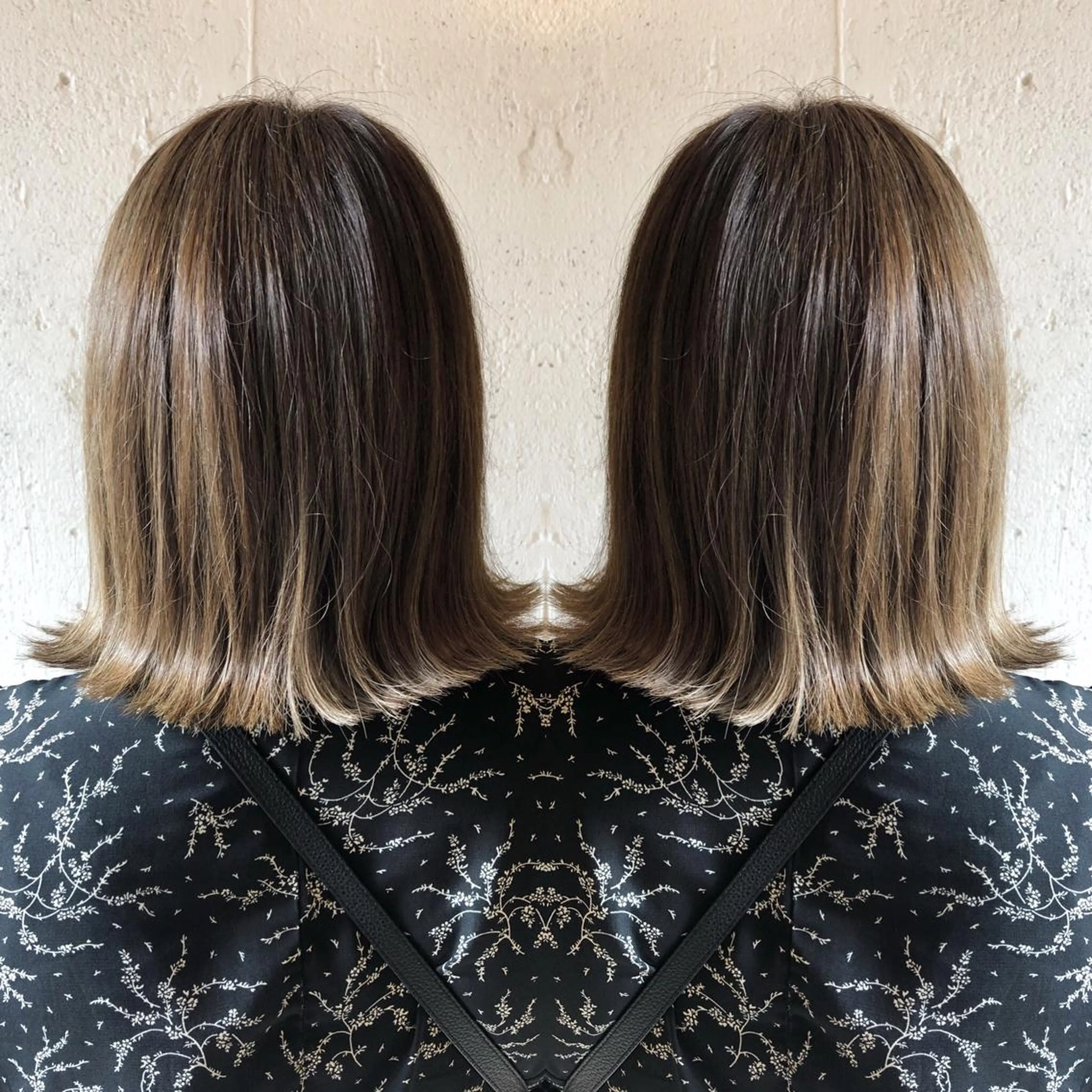 ミディアム ハイライト あらき ちさとのヘアスタイル