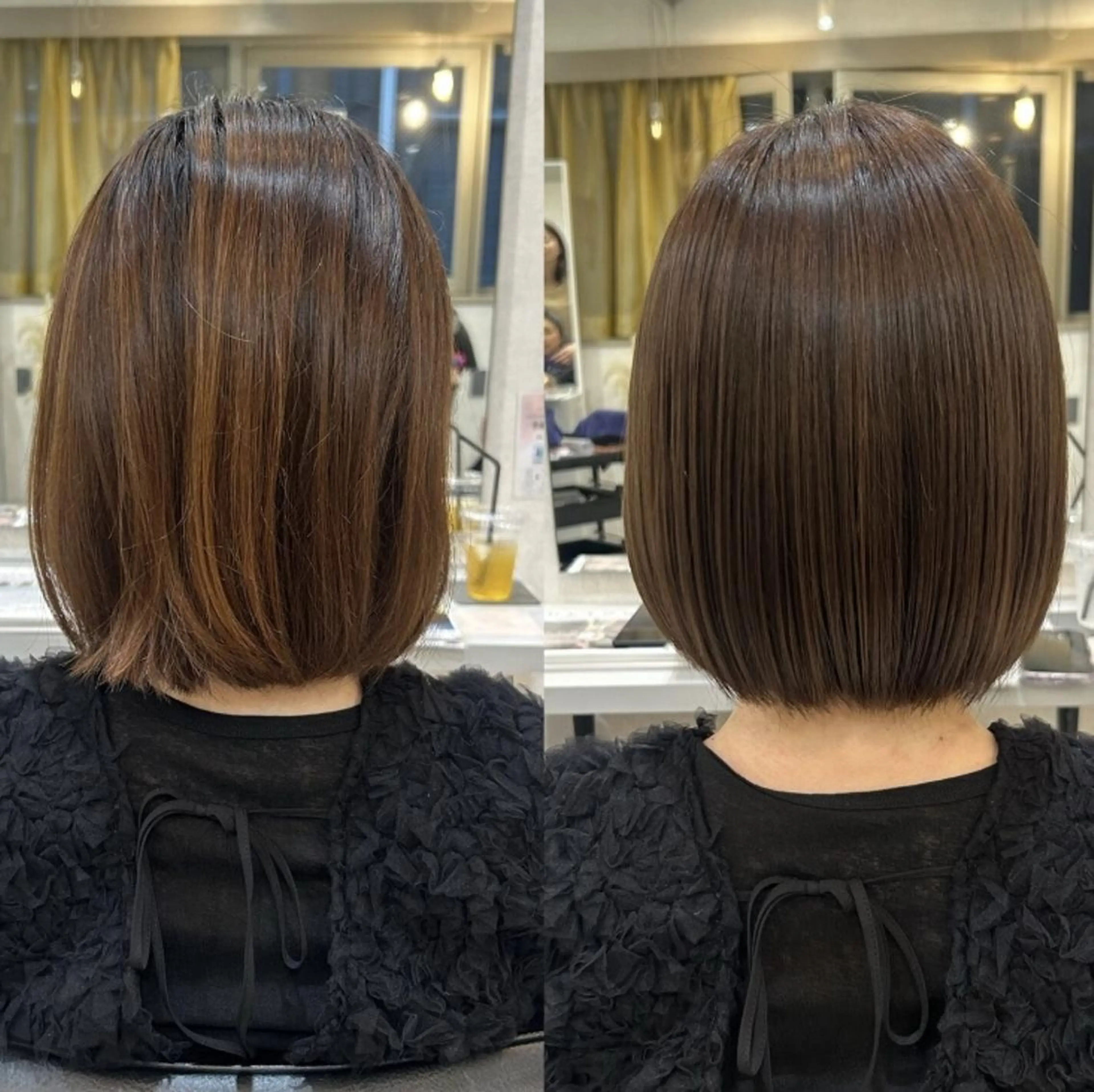 ミディアム カラー カット ヘアカラー トリートメント 柔らかい縮毛矯正/ ボブ/北林のヘアスタイル