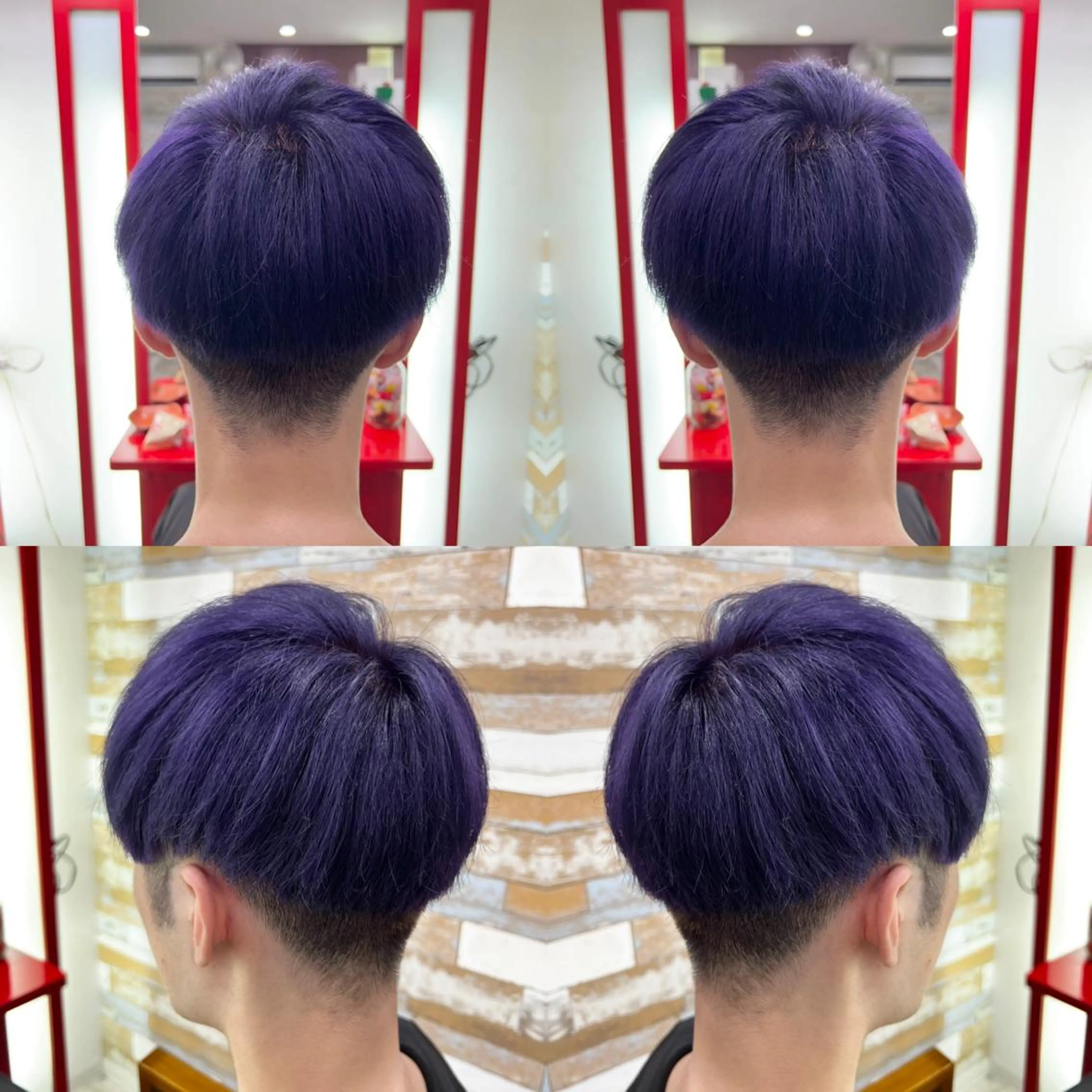 ショート カラー メンズ 🌈推し色派手髪 ハイトーンShinのヘアスタイル