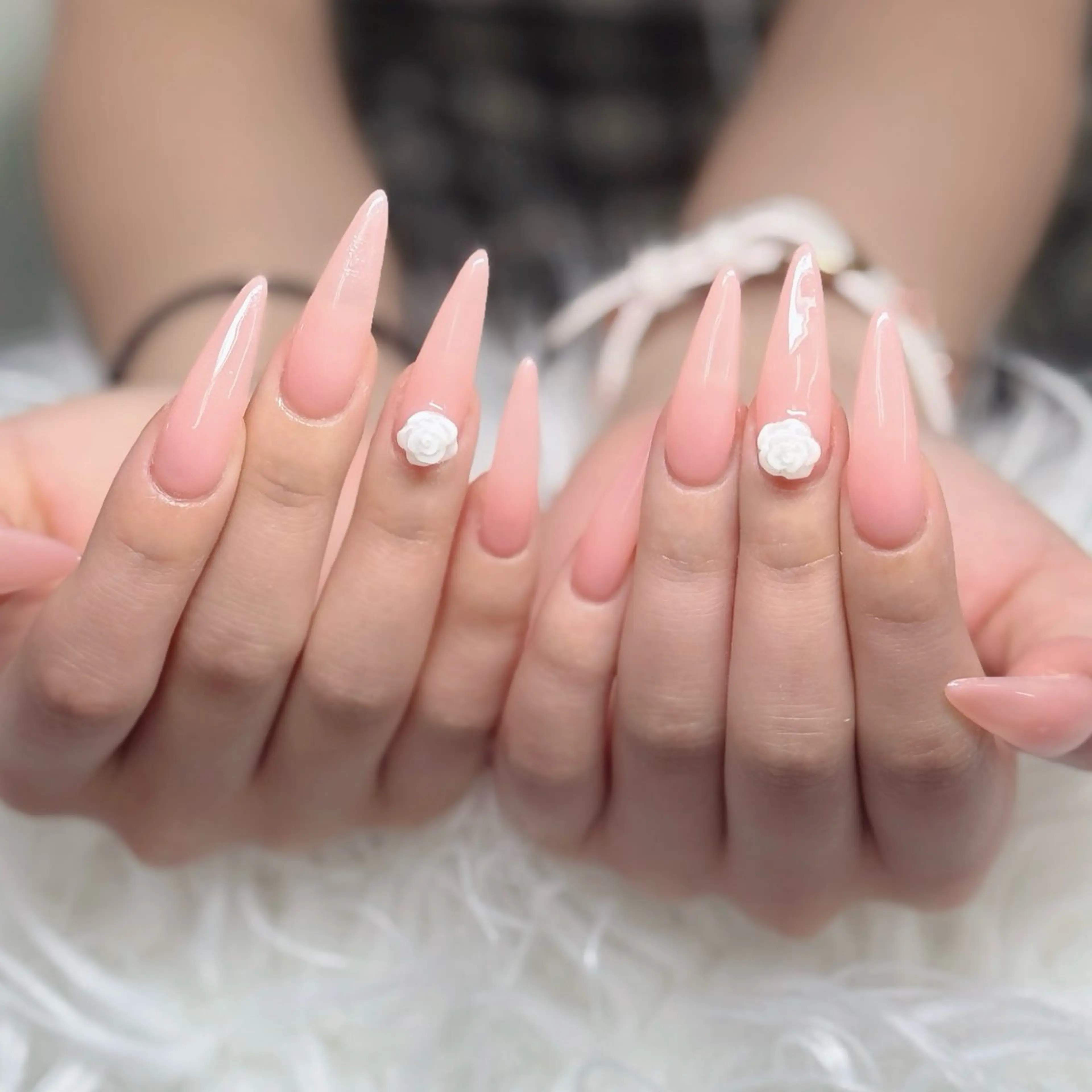 ネイル ロングネイル マグネットネイル リボン 夏ネイル スーパーロングネイル Hani Nail Salonのネイルデザイン