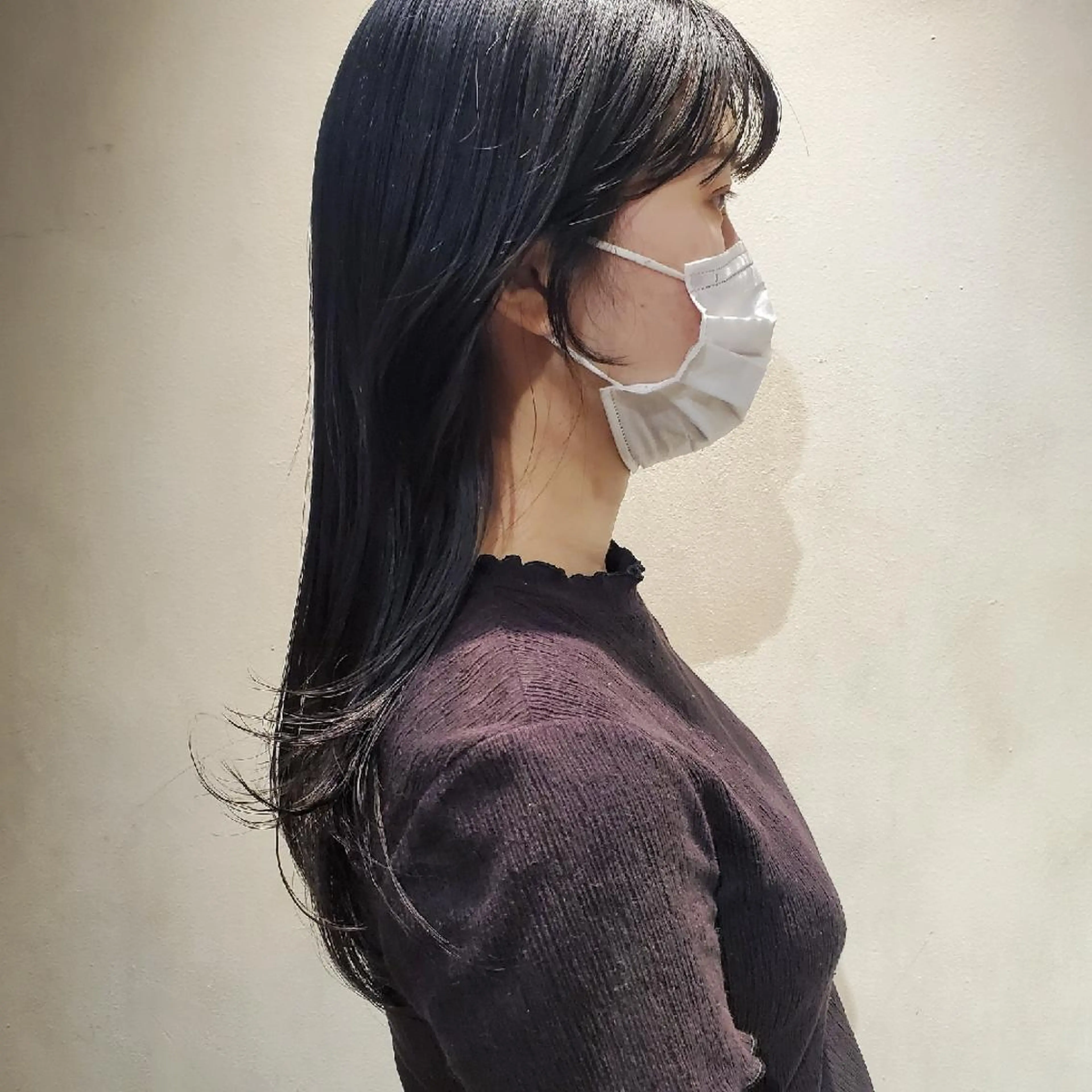 ロング カラー 顔周りカット 韓国風ヘア レイヤーカット ロング おくれ毛 韓国レイヤー　 suzuのヘアスタイル