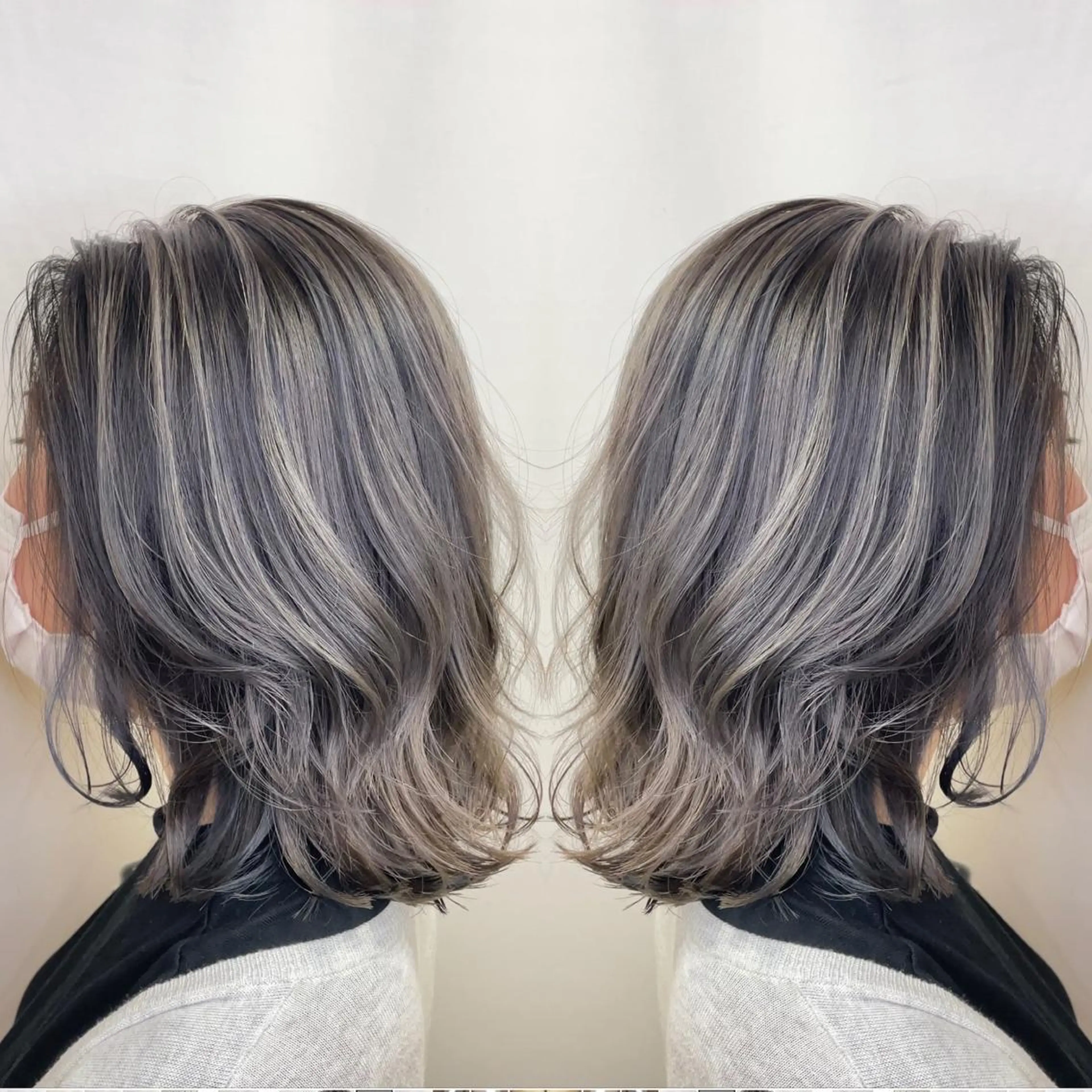 ミディアム カラー カット ヘアカラー トリートメント 縮毛/レイヤー 韓国/橋口のヘアスタイル