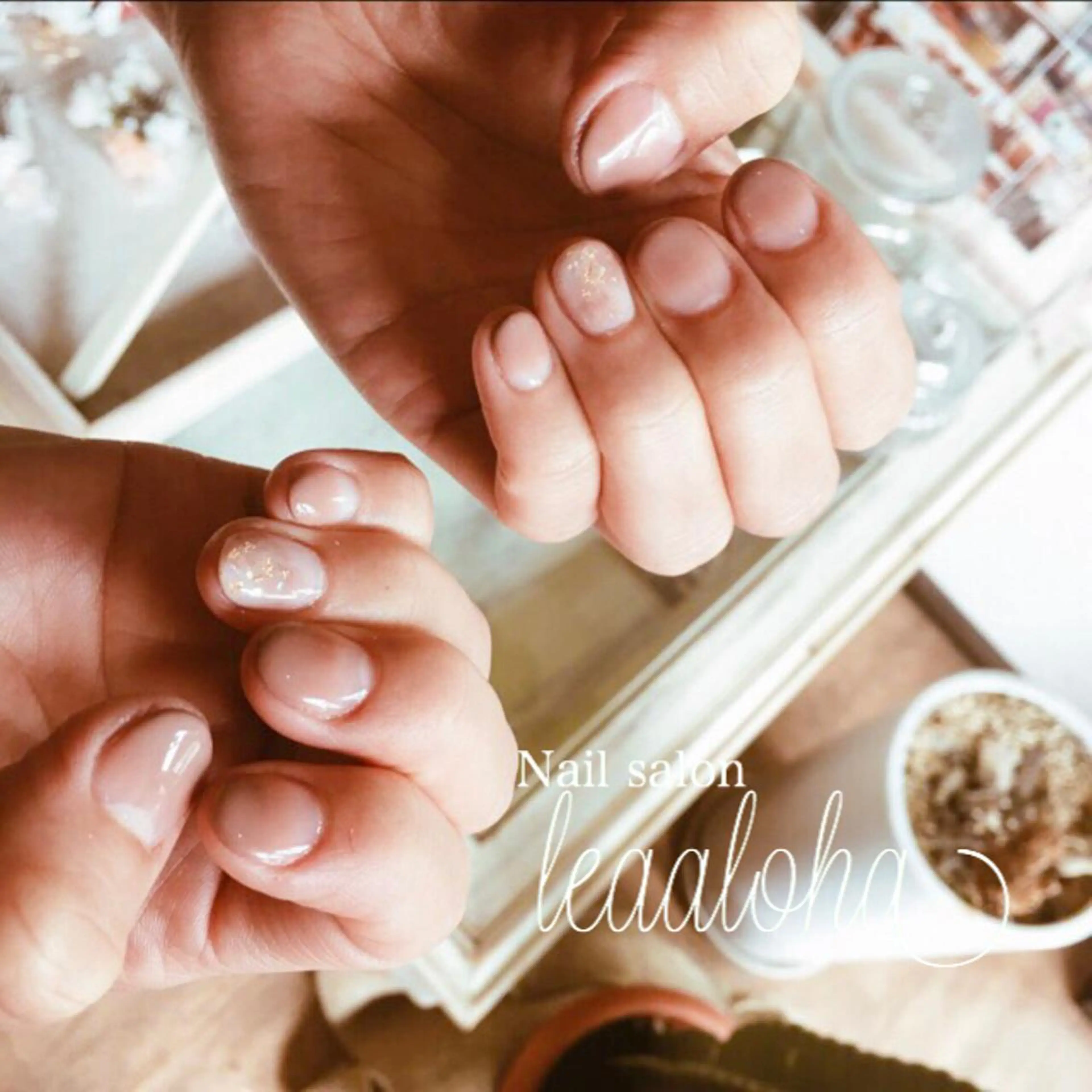 ネイル アートネイル ブラウン クリアネイル フットネイル ジェルネイル レアアロハ宇都宮 /ネイル.スクールのネイルデザイン