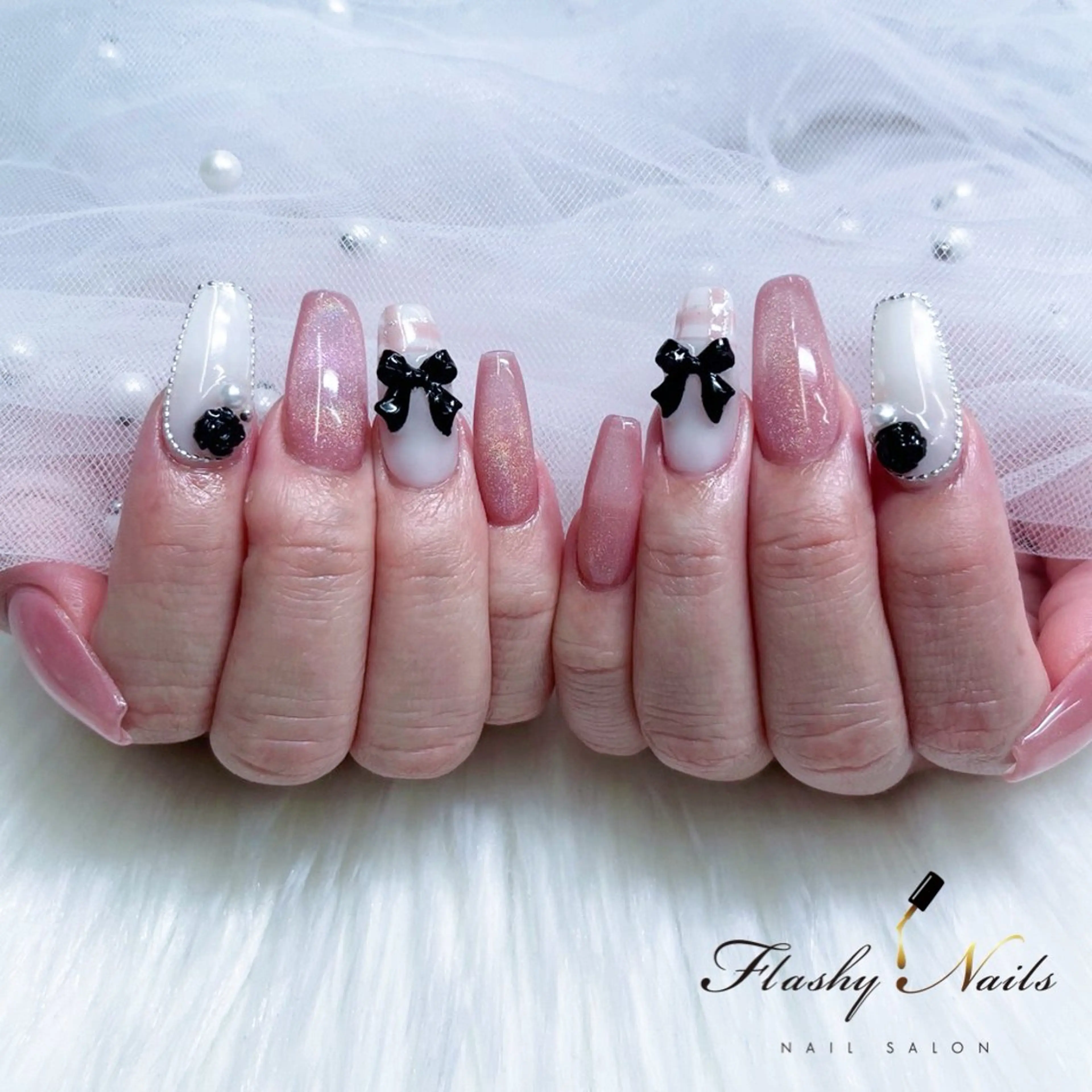 ネイル 長さ出し Flashy Nailsのネイルデザイン
