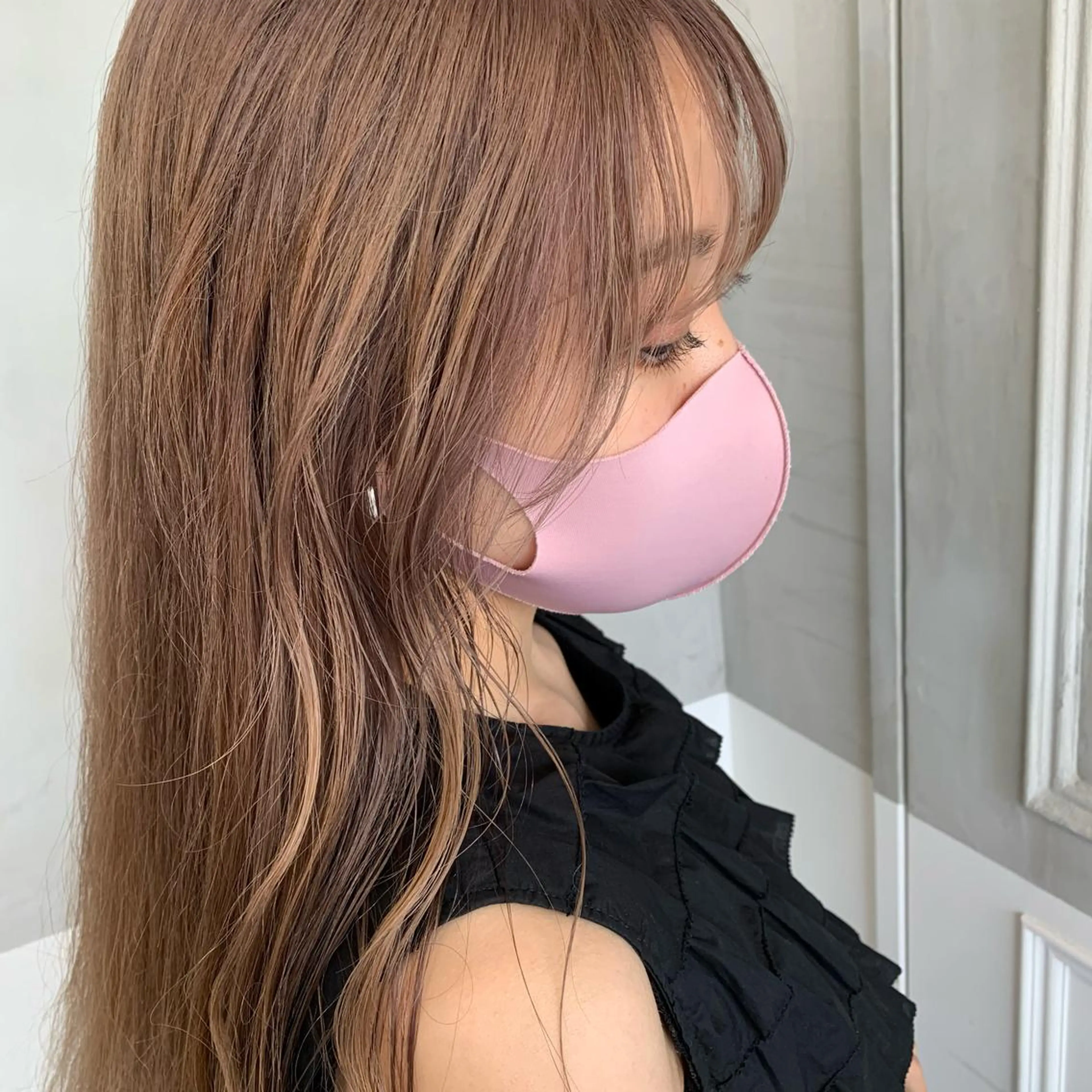 ロング オリーブ カラー✨有坂映哉のヘアスタイル