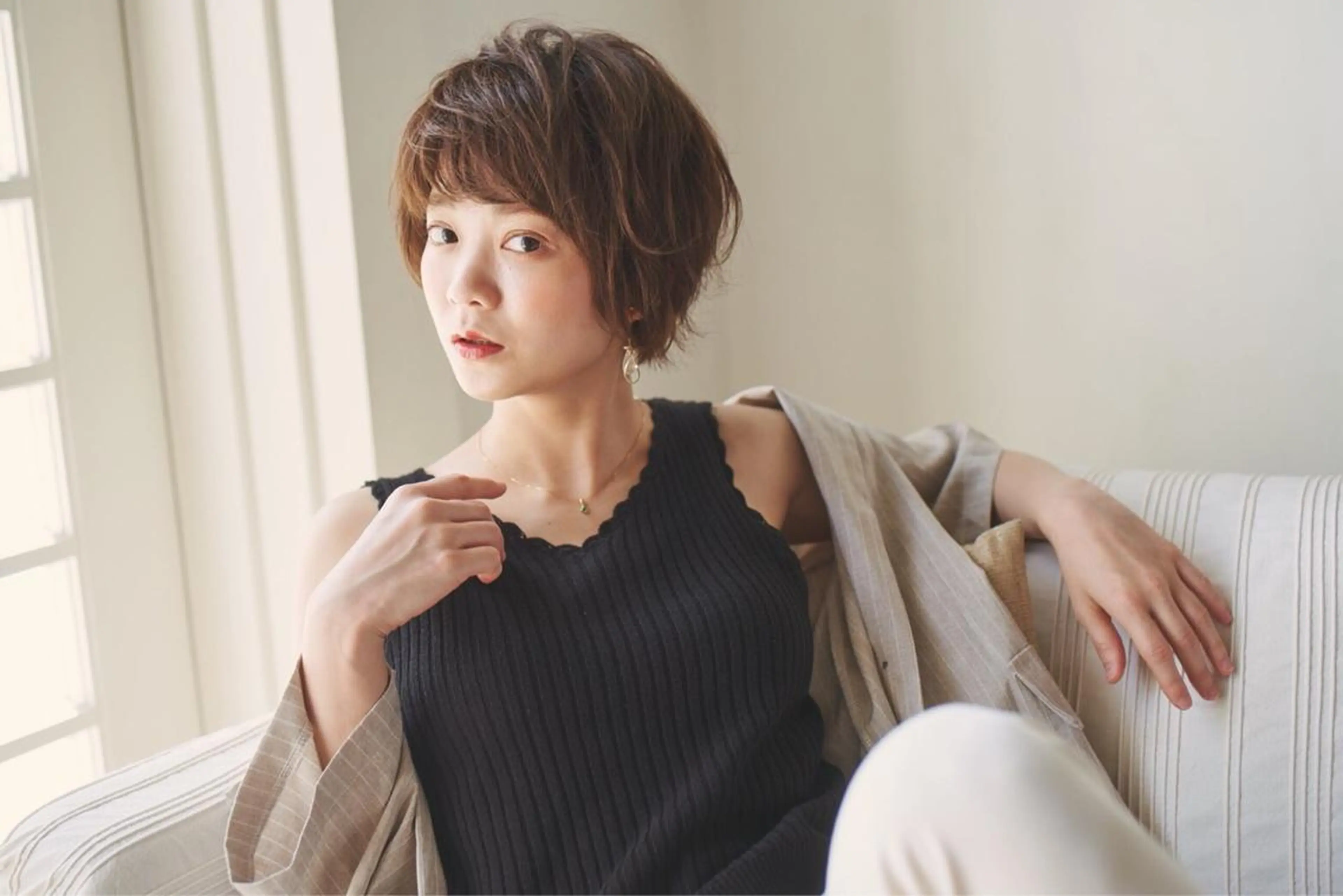 ショート カラー パーマ ヘアアレンジ マツエク・マツパ 💎耳ツボジュエリー ×銀座美容室💎のヘアスタイル